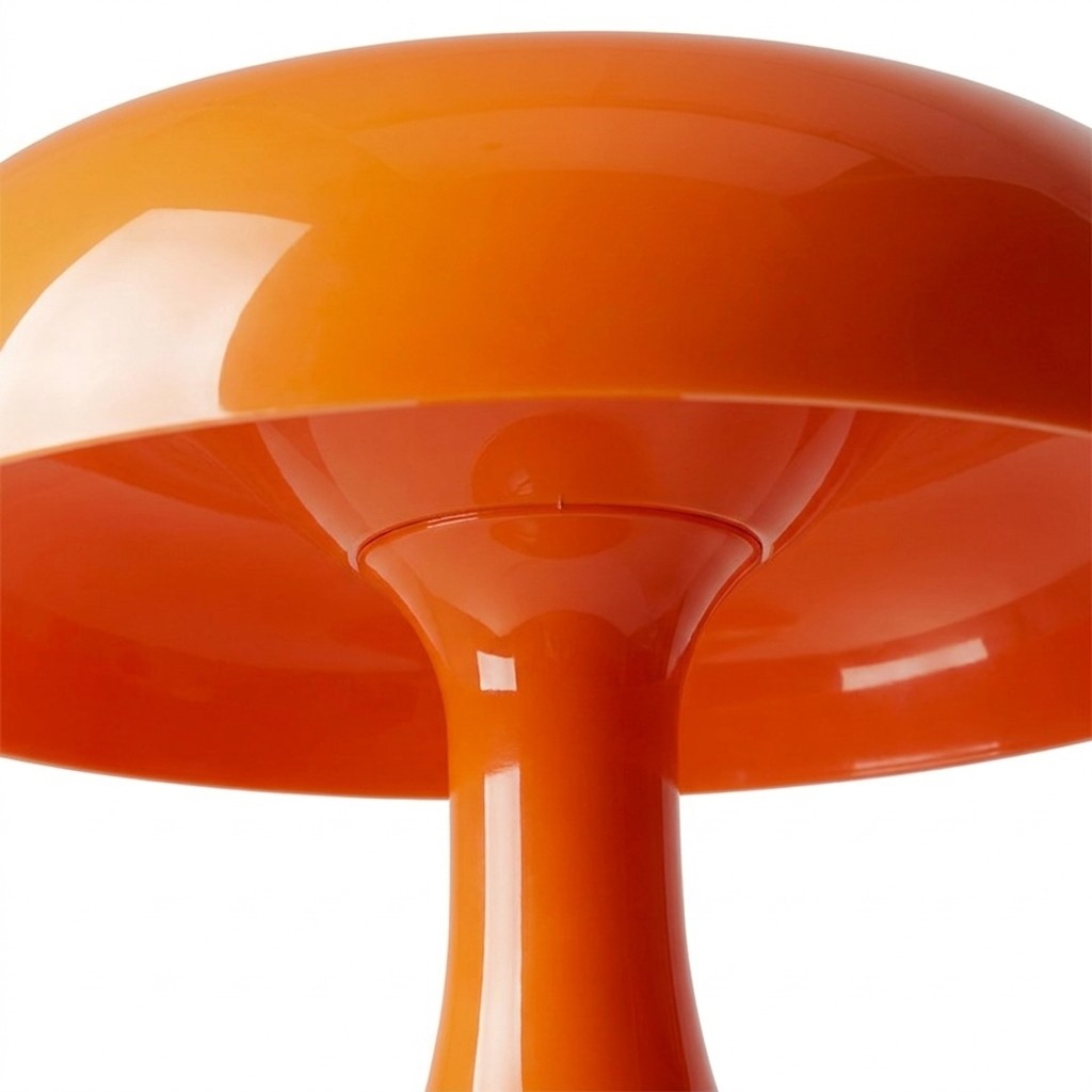 Close-up of the orange Nessino table lamp underside and light fitting