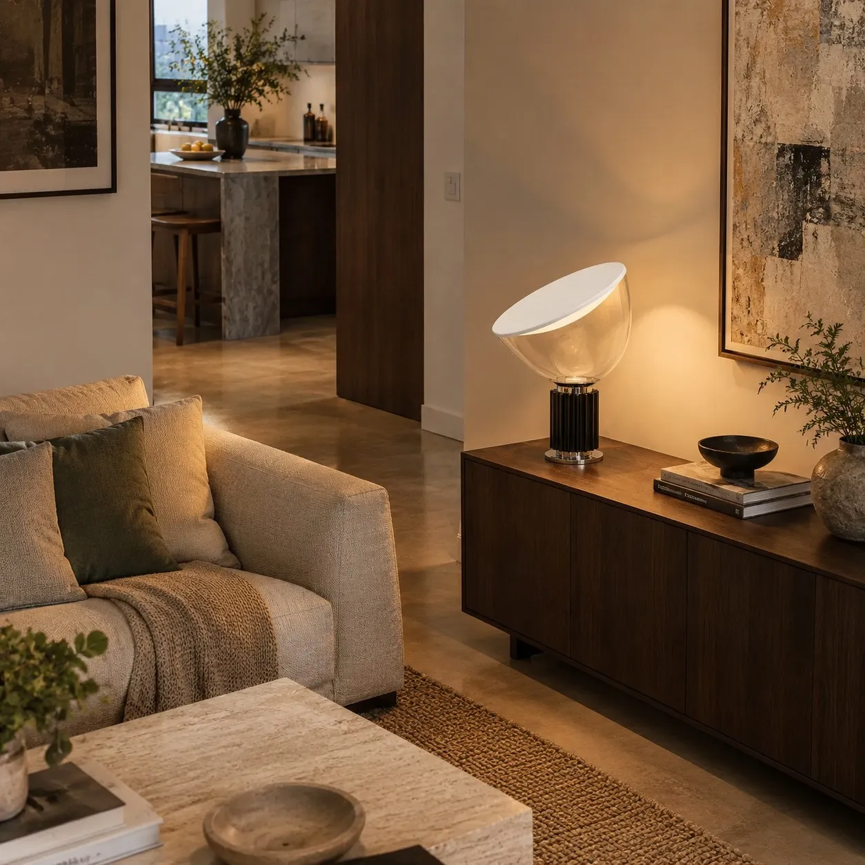 Lighting audit showing activity zones and dark walls in an apartment.