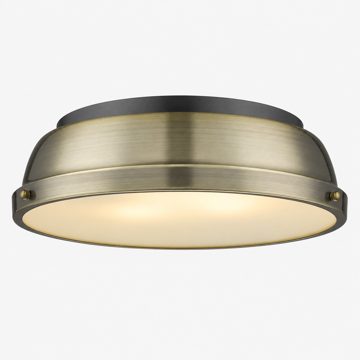 Metal Flush Ceiling Light with a 14-inch diameter and three metal finishes