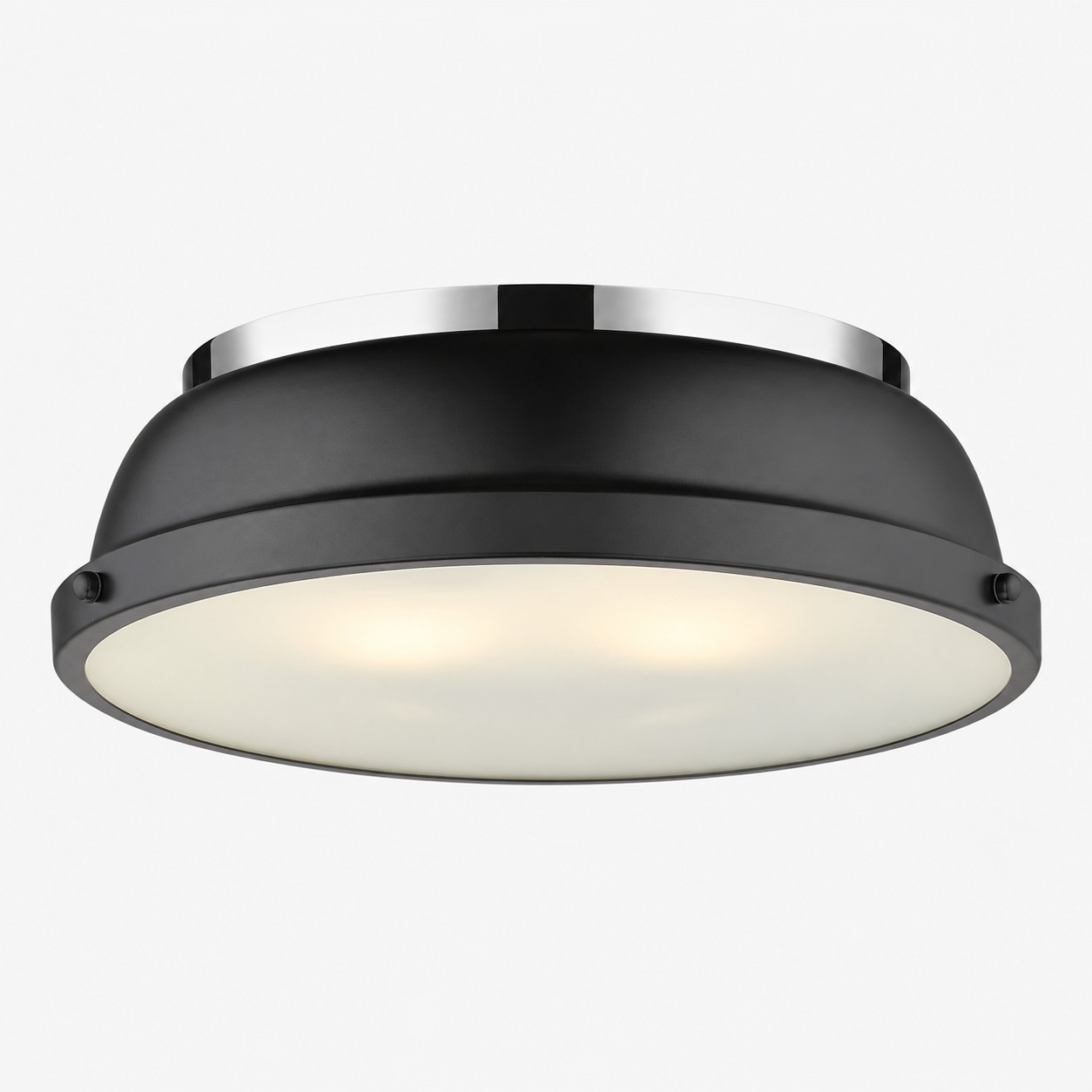 Metal Flush Ceiling Light with a 14-inch diameter and three metal finishes
