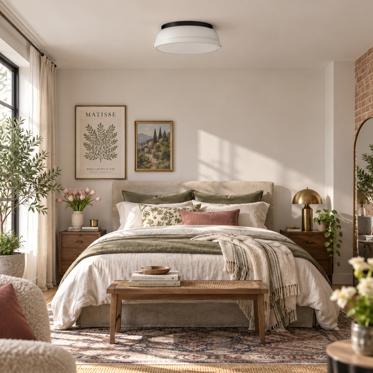 Metal Flush Ceiling Light with a 14-inch diameter and three metal finishes
