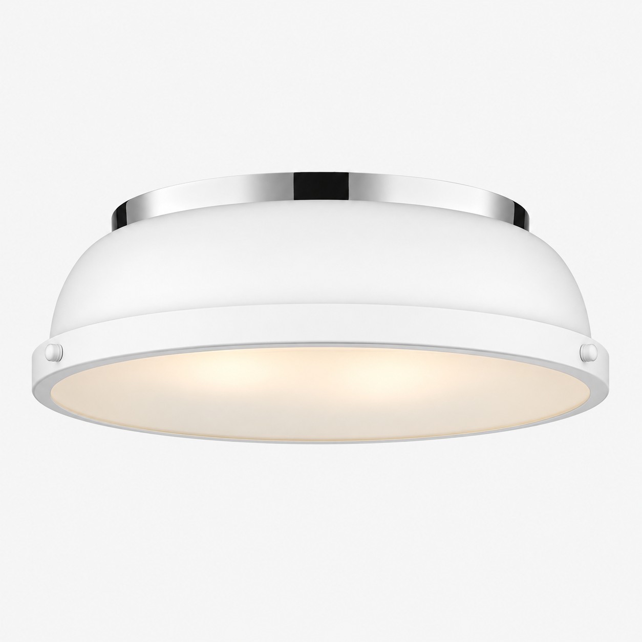 Metal Flush Ceiling Light with a 14-inch diameter and three metal finishes