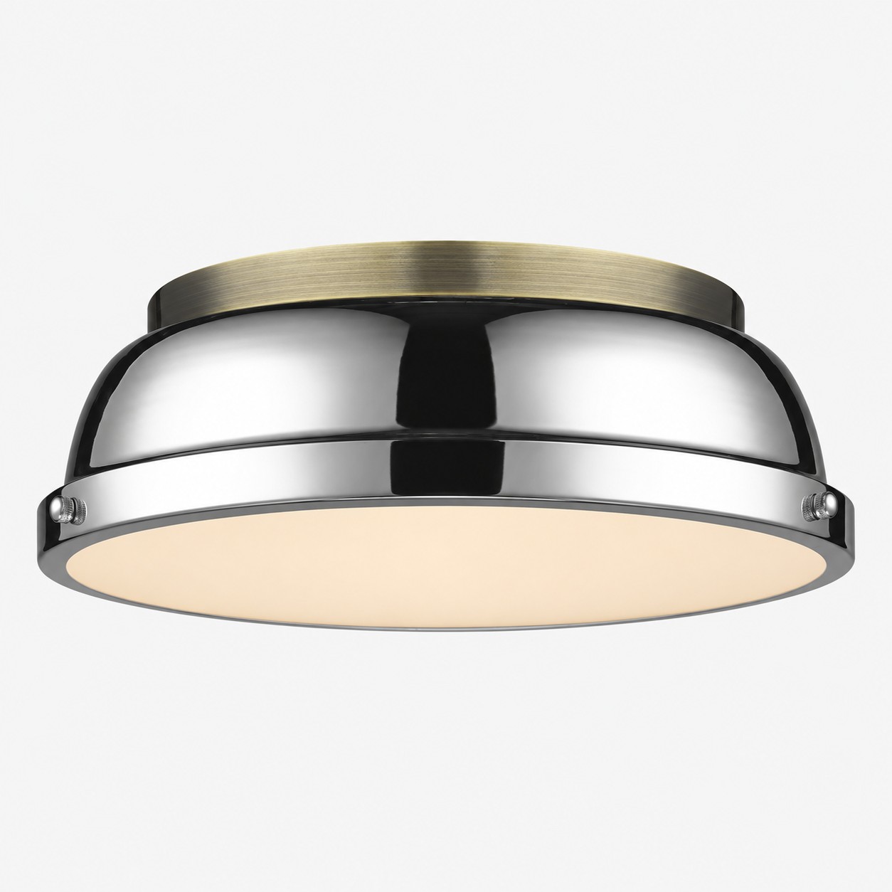 Metal Flush Ceiling Light with a 14-inch diameter and three metal finishes