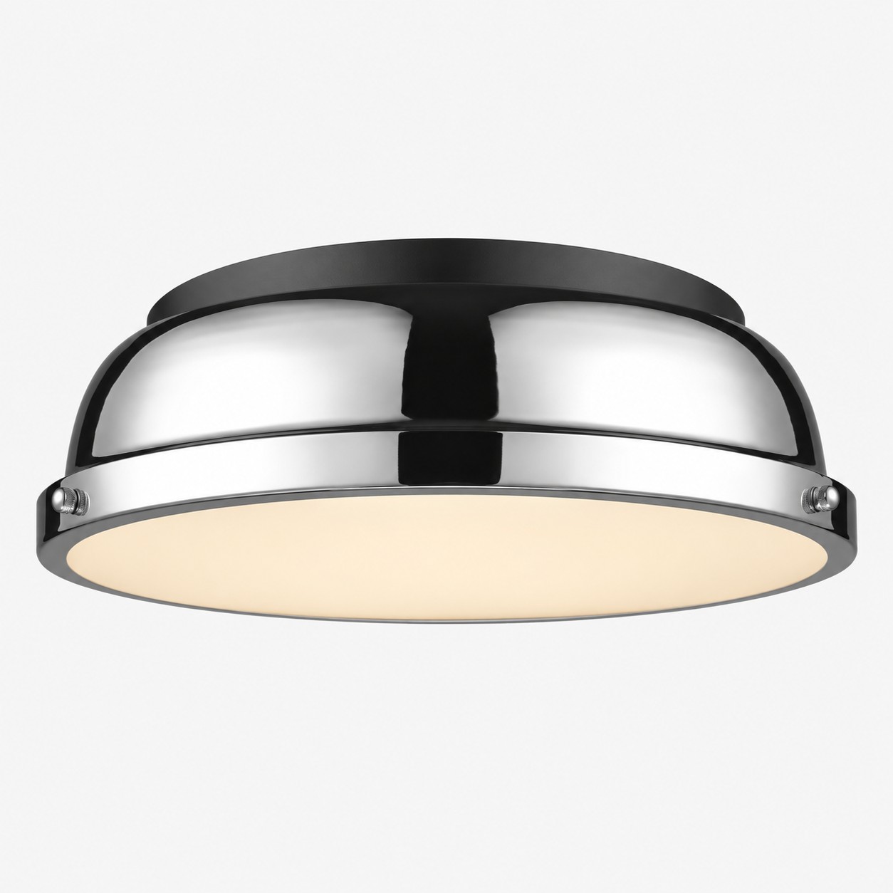 Metal Flush Ceiling Light with a 14-inch diameter and three metal finishes