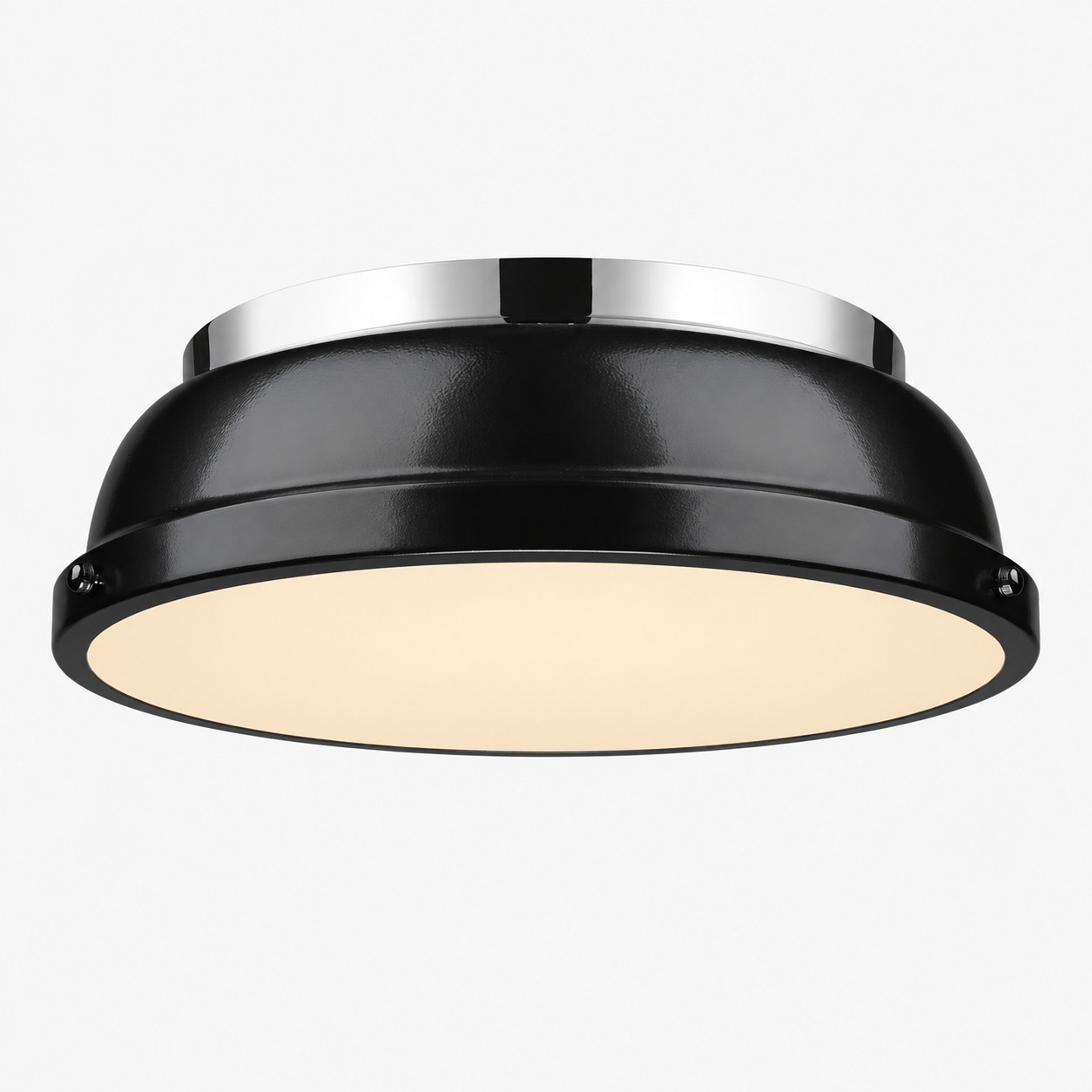 Metal Flush Ceiling Light with a 14-inch diameter and three metal finishes