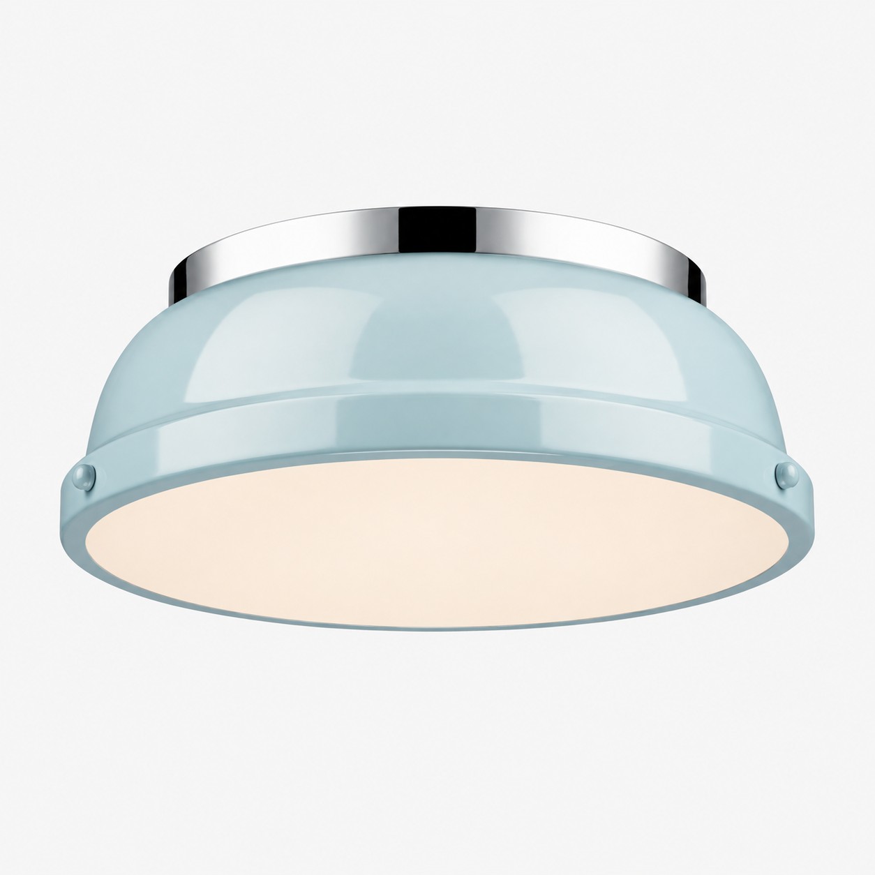 Metal Flush Ceiling Light with a 14-inch diameter and three metal finishes