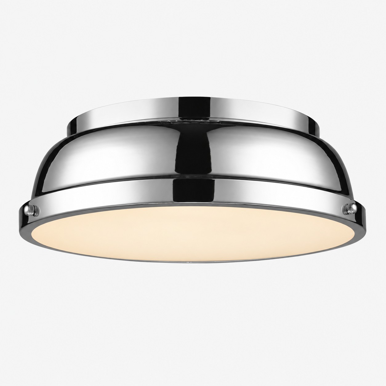 Metal Flush Ceiling Light with a 14-inch diameter and three metal finishes