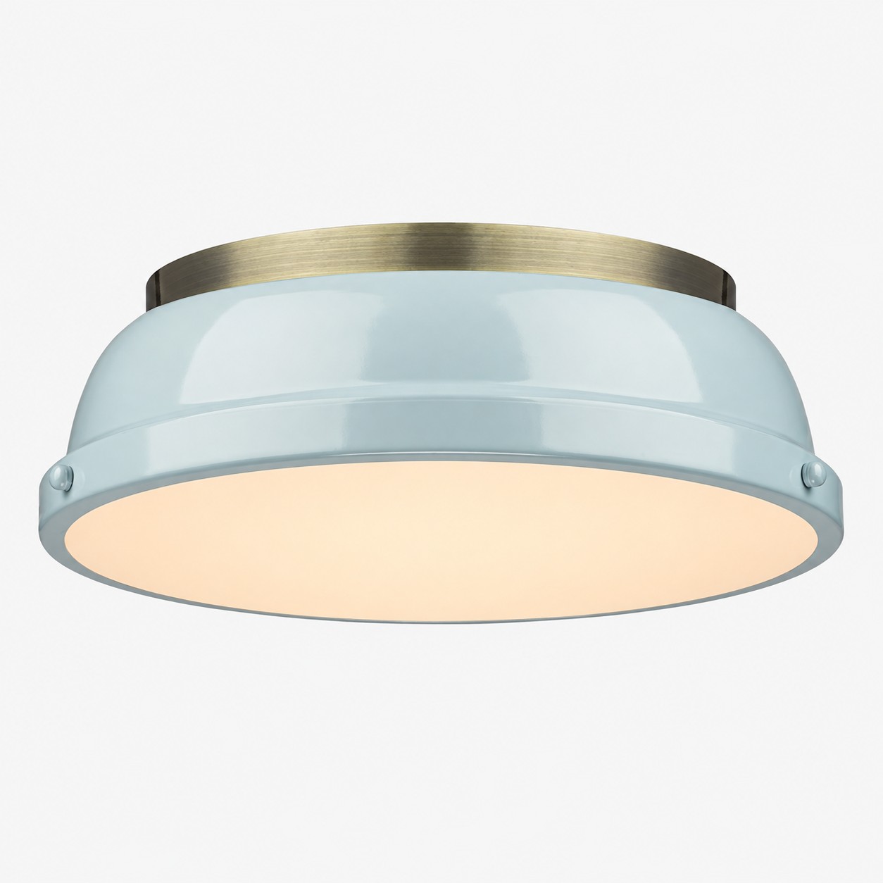 Metal Flush Ceiling Light with a 14-inch diameter and three metal finishes