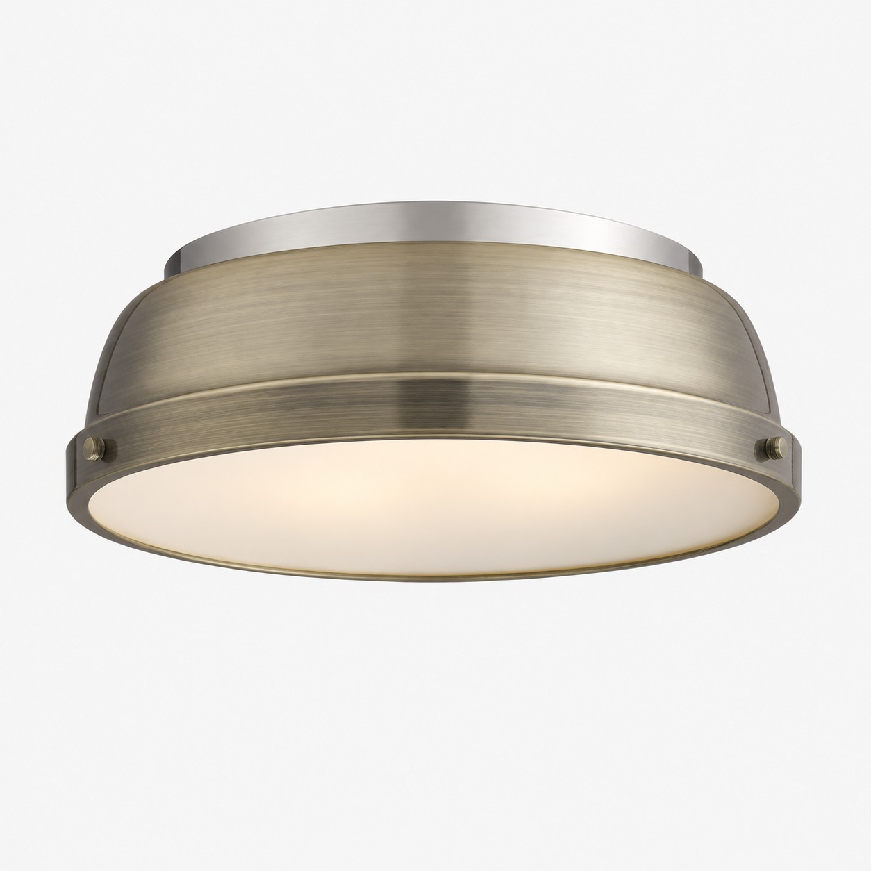 Metal Flush Ceiling Light with a 14-inch diameter and three metal finishes