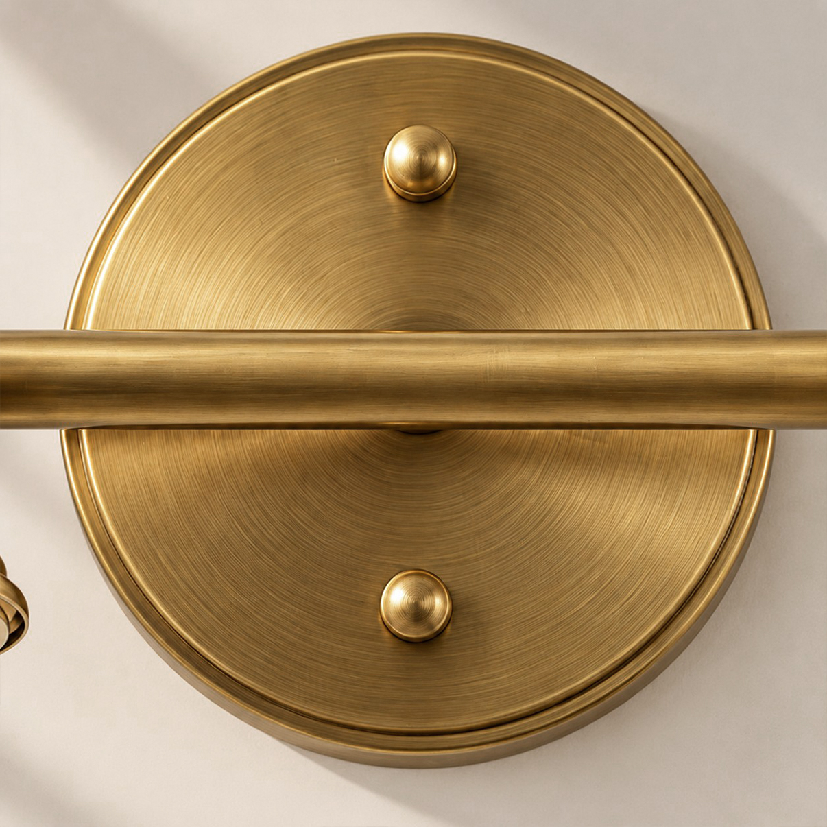 Aurelia Brass Vanity Wall Light with one to five heads and natural brass