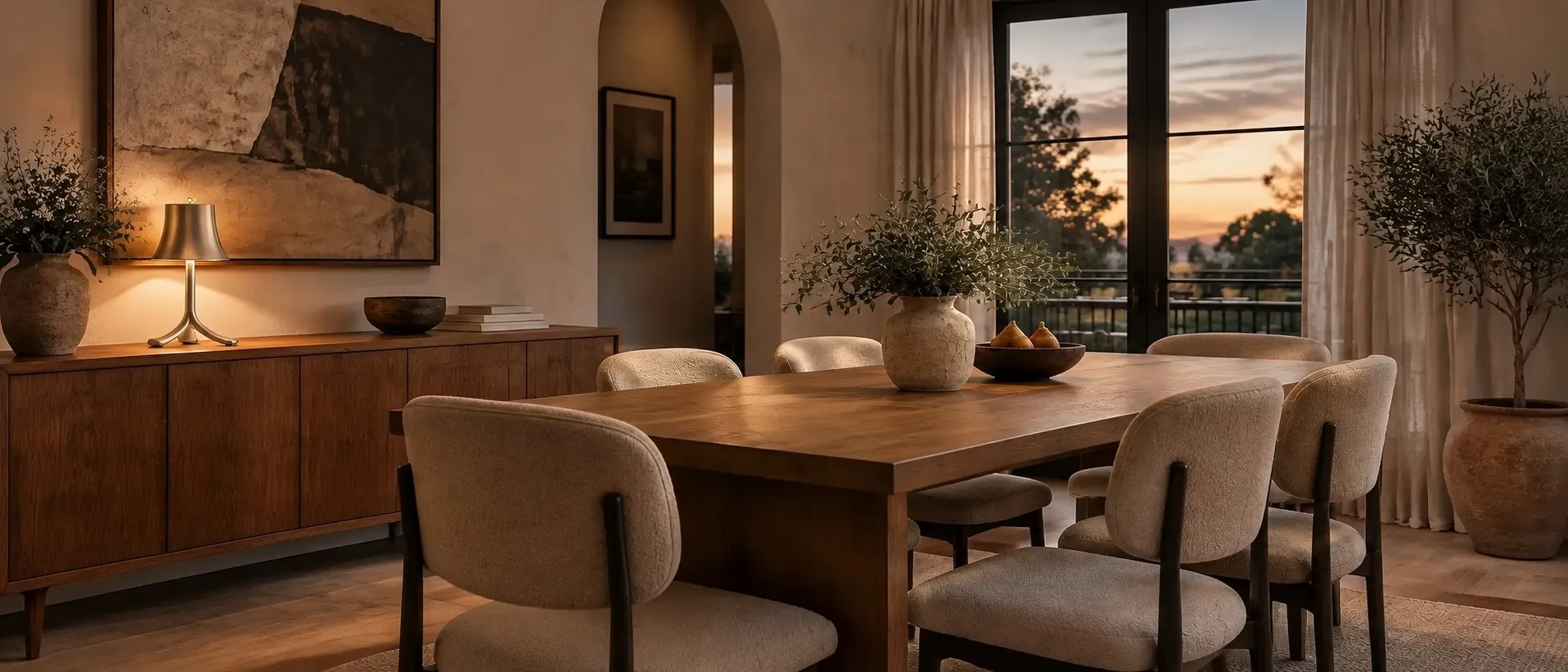 Color disc light in a styled interior scene