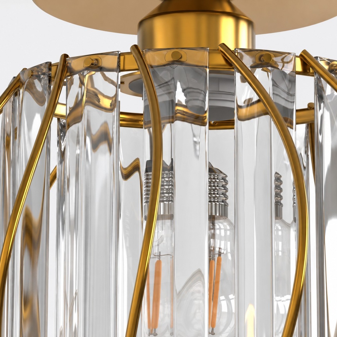 Geometric Crystal Ceiling Light with clear panels and three frame finishes