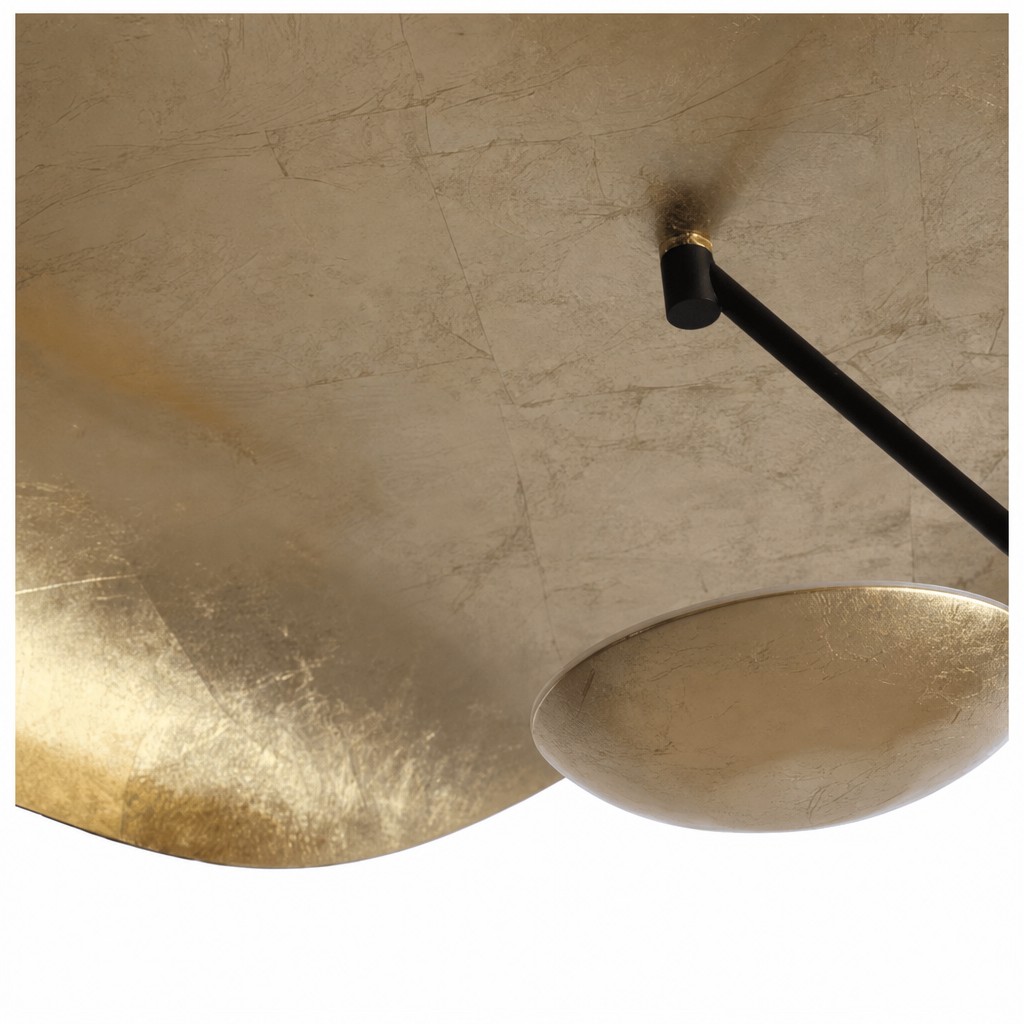 Reflector arm and gold leaf connection detail