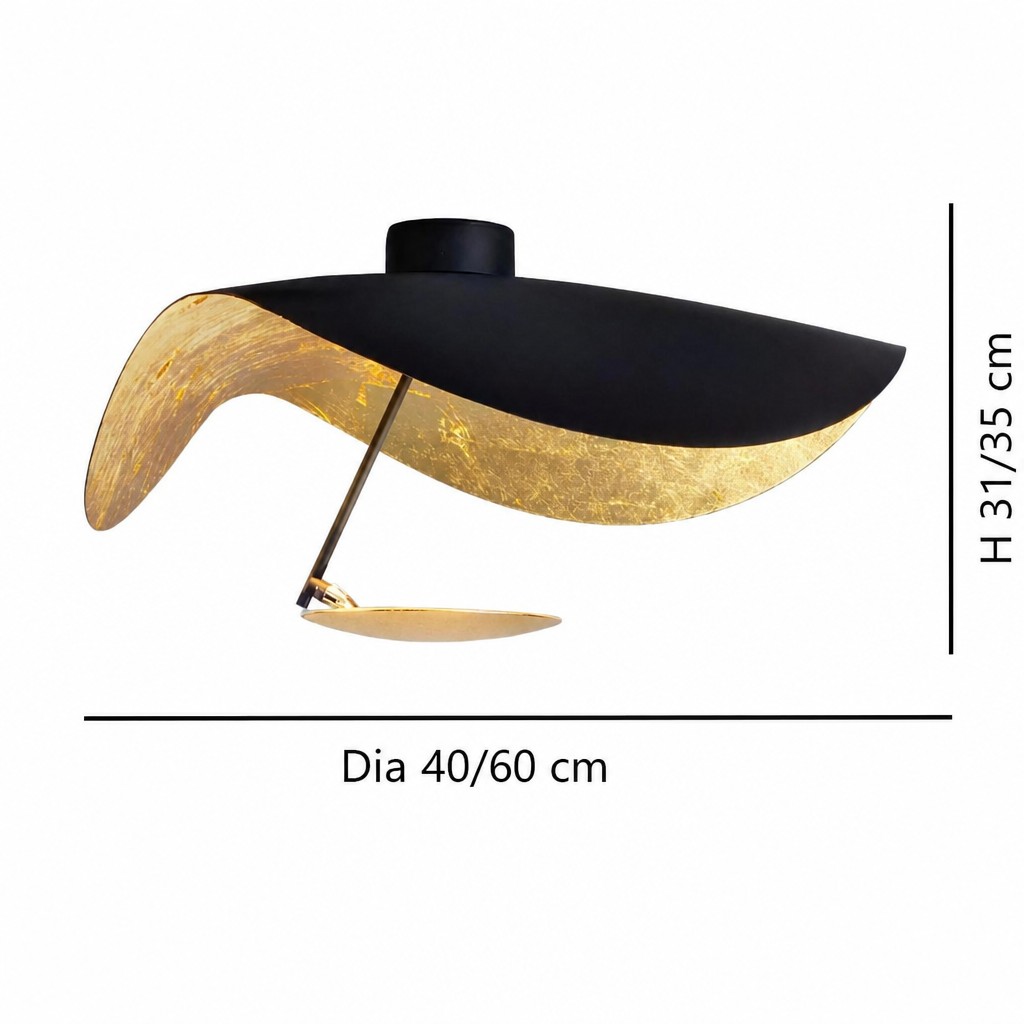 Ceiling light dimensions for 40 and 60 cm diameters