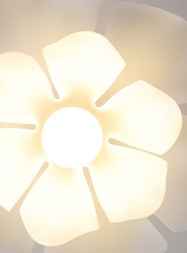 Blossenari lamp viewed from below while illuminated