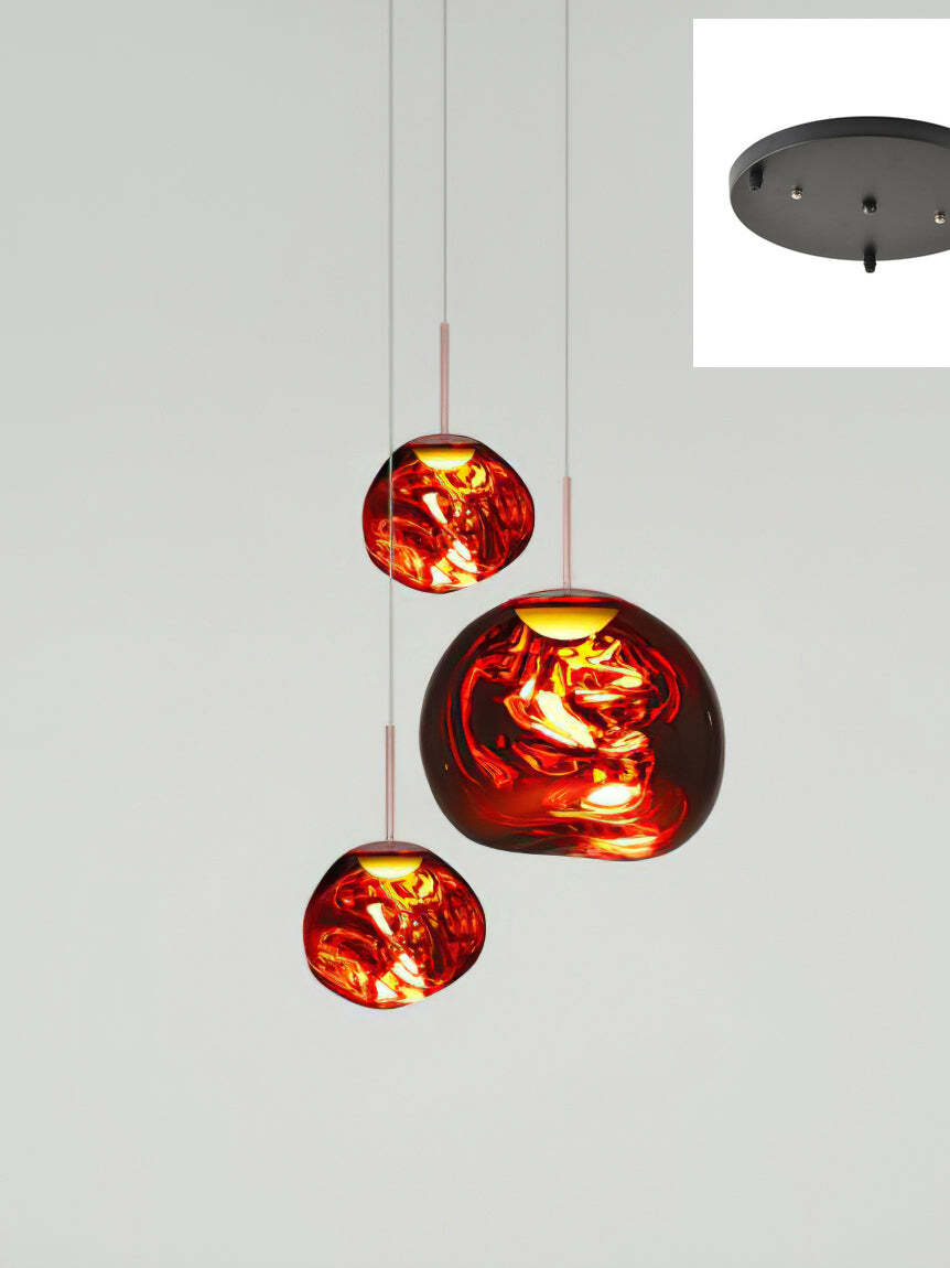 Red three-head chandelier