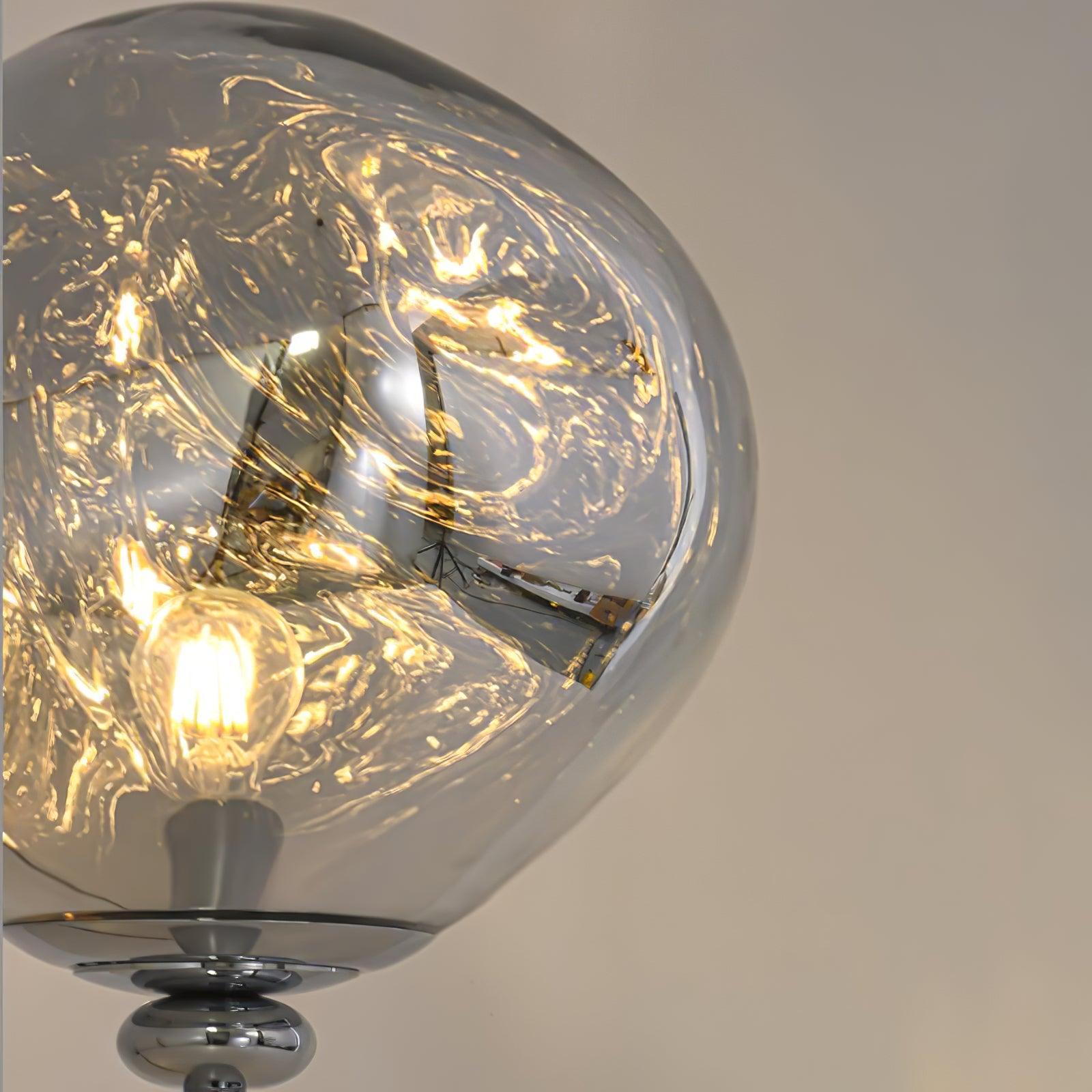 Illuminated reflective globe detail