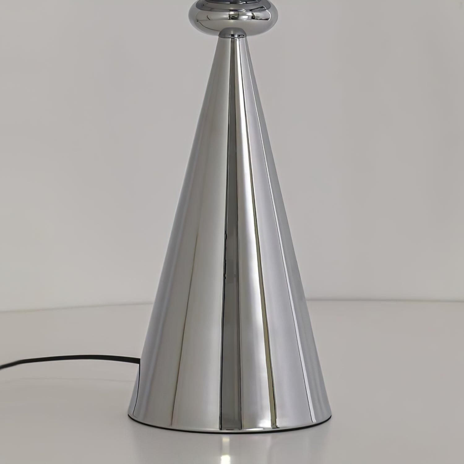 Polished tapered metal base detail