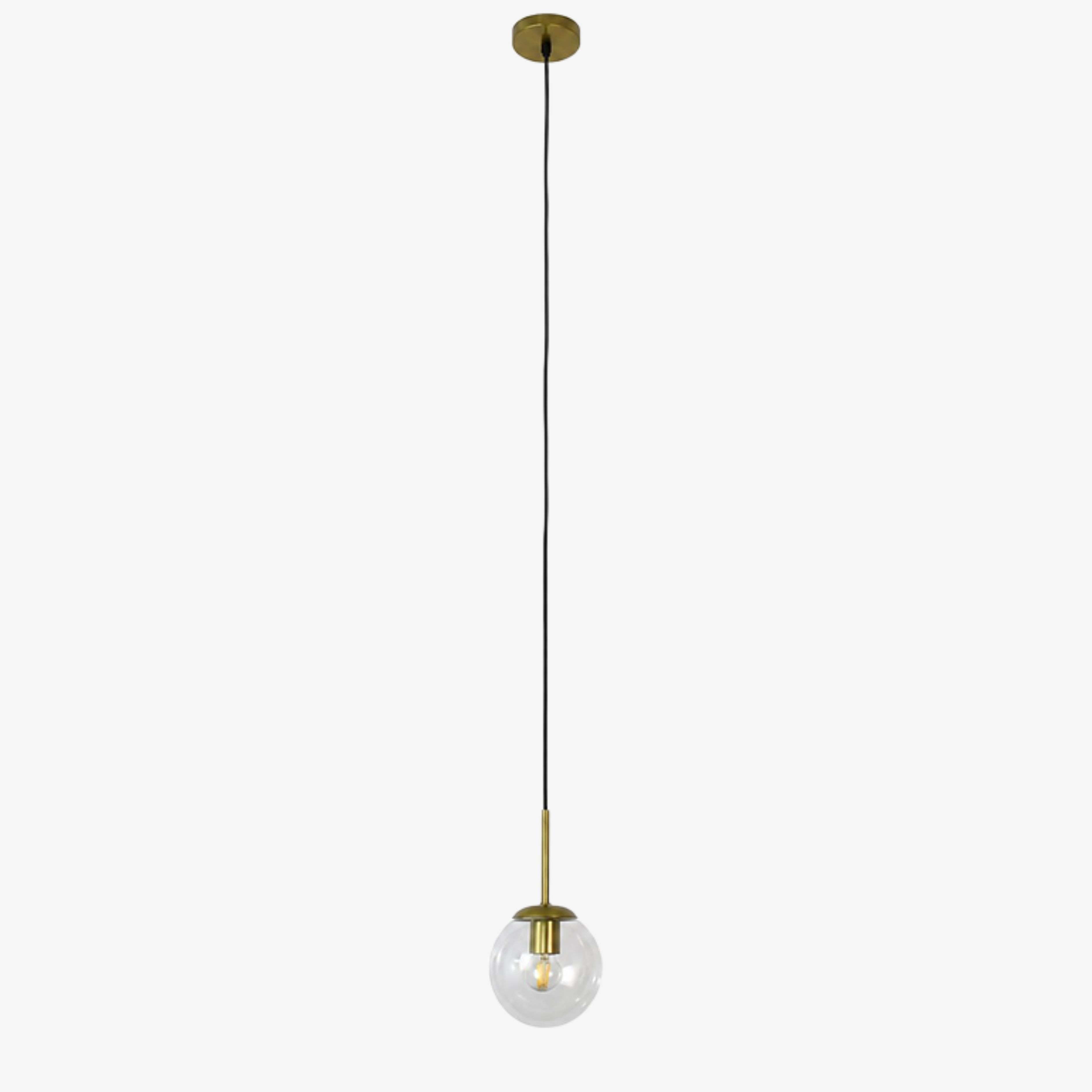 Brass clear glass pendant