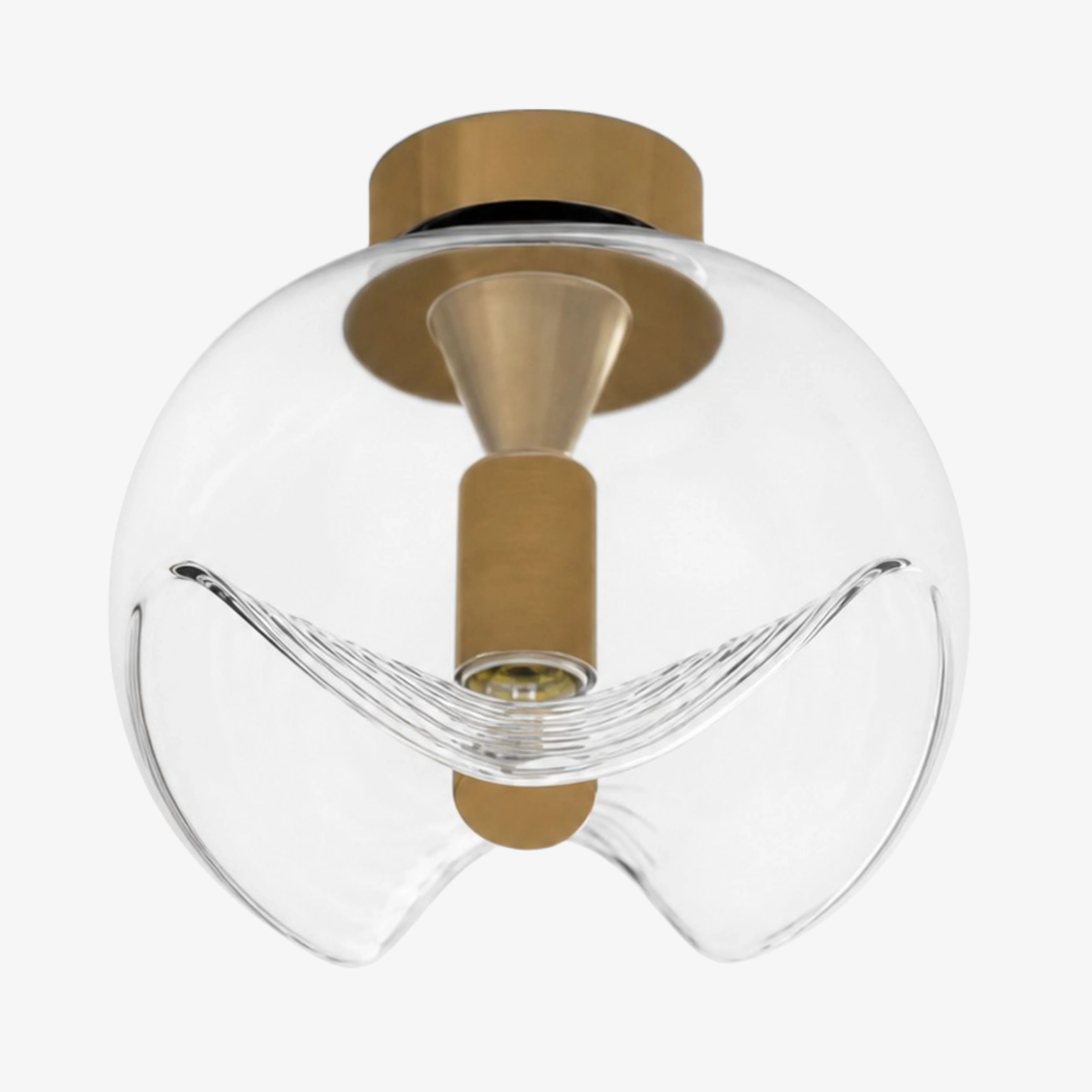 Gold and Clear Luma sculpted glass ceiling light