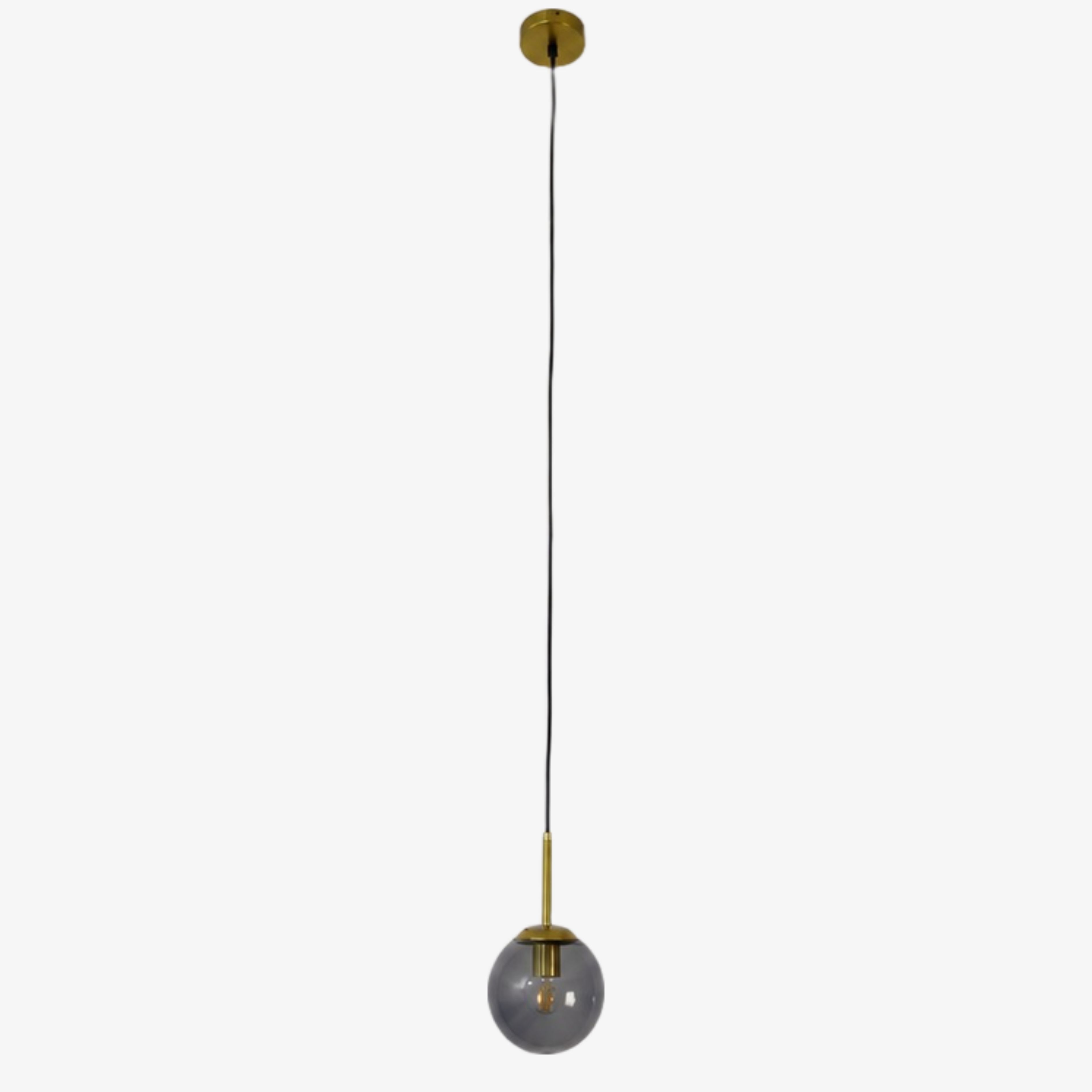 Brass smoke glass pendant