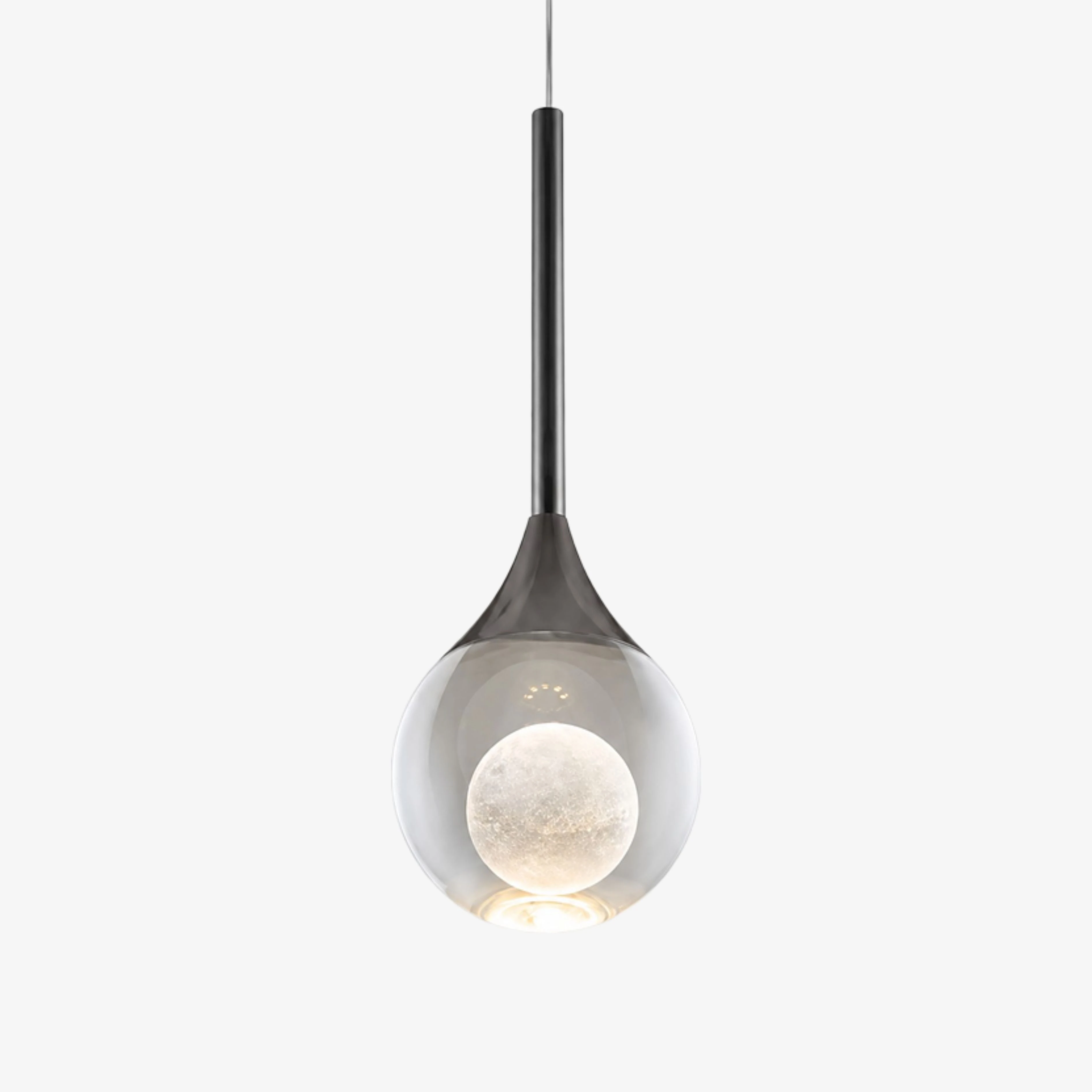 Pearl Black Luma Collection crystal orb teardrop pendant light