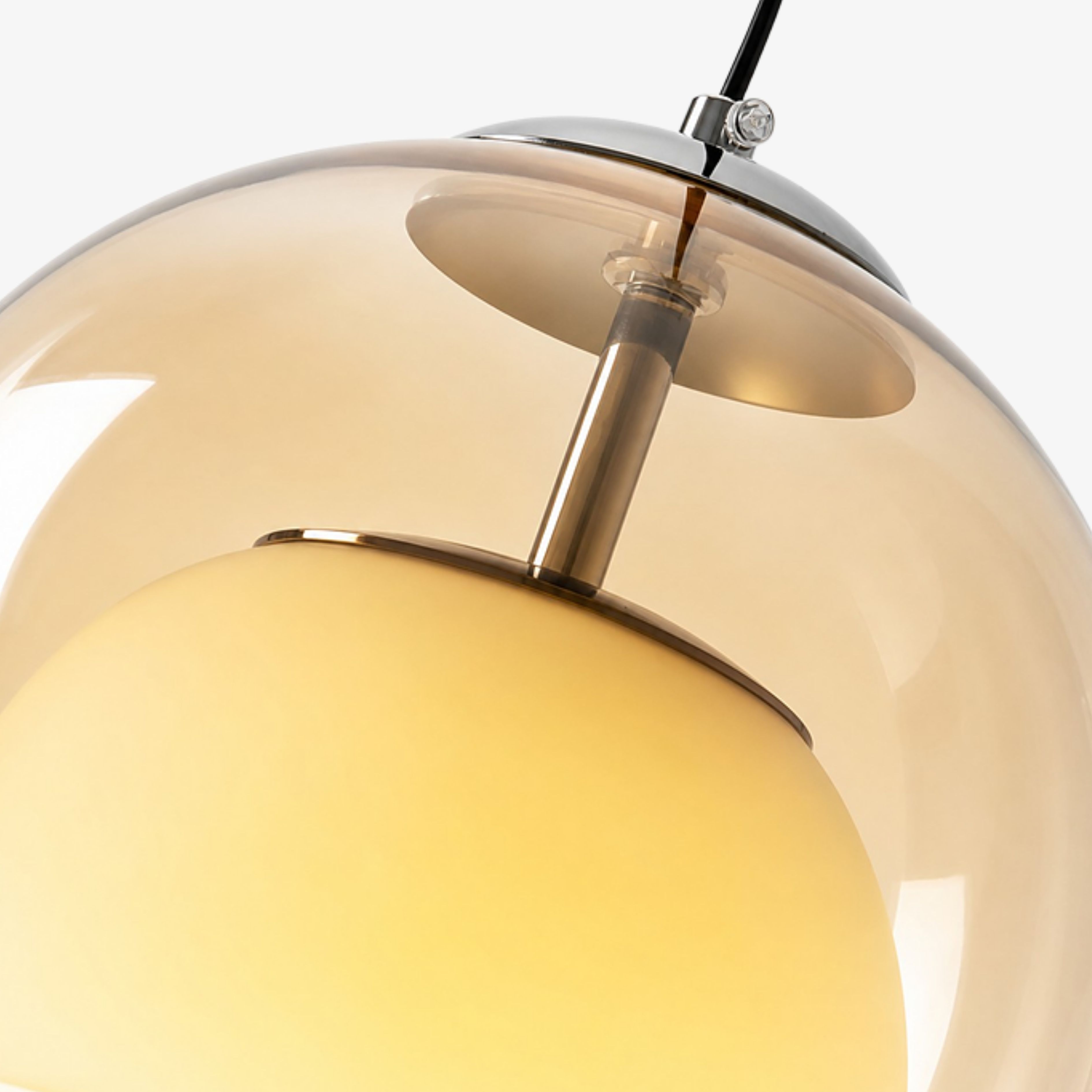 Amber glass pendant detail