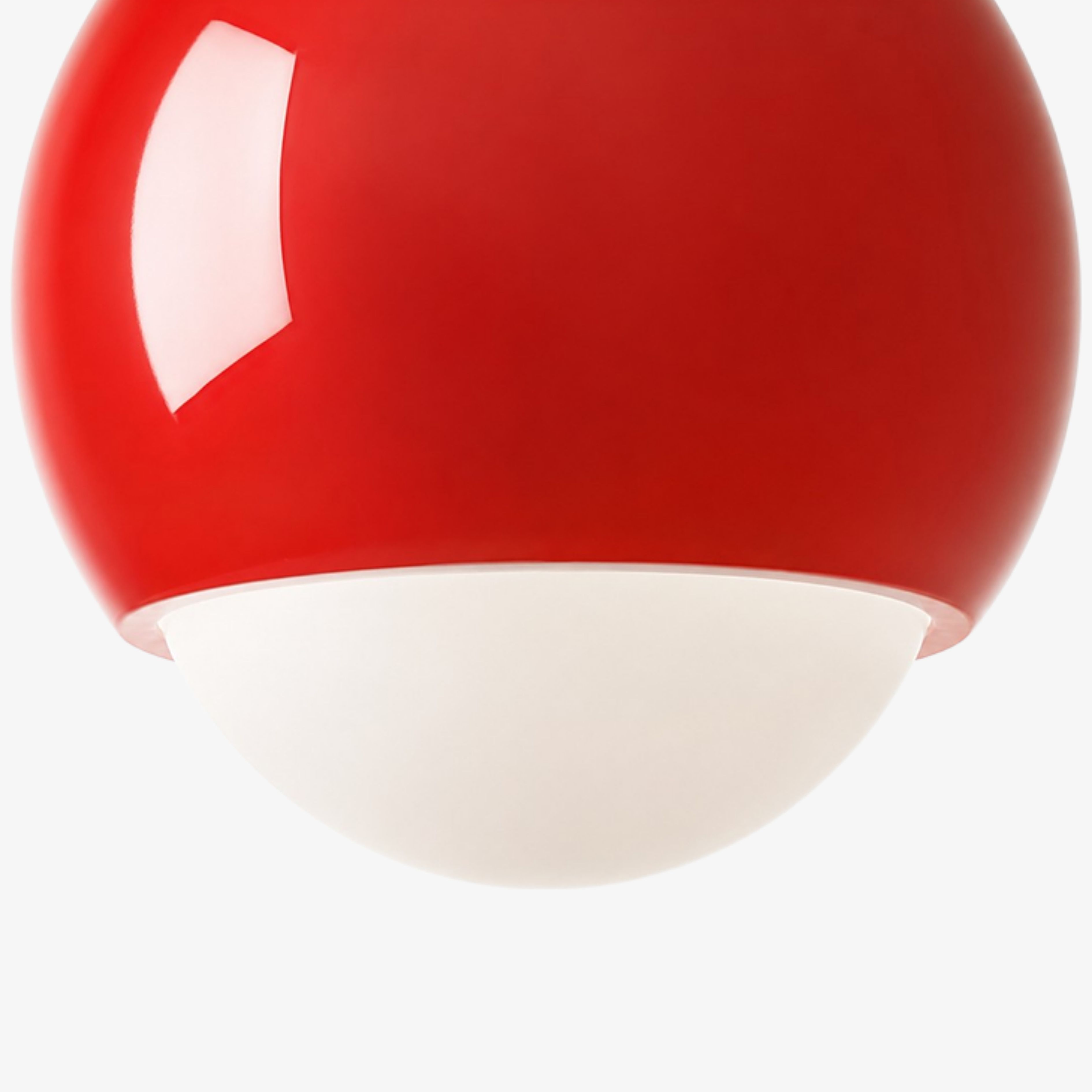 Red glass pendant detail