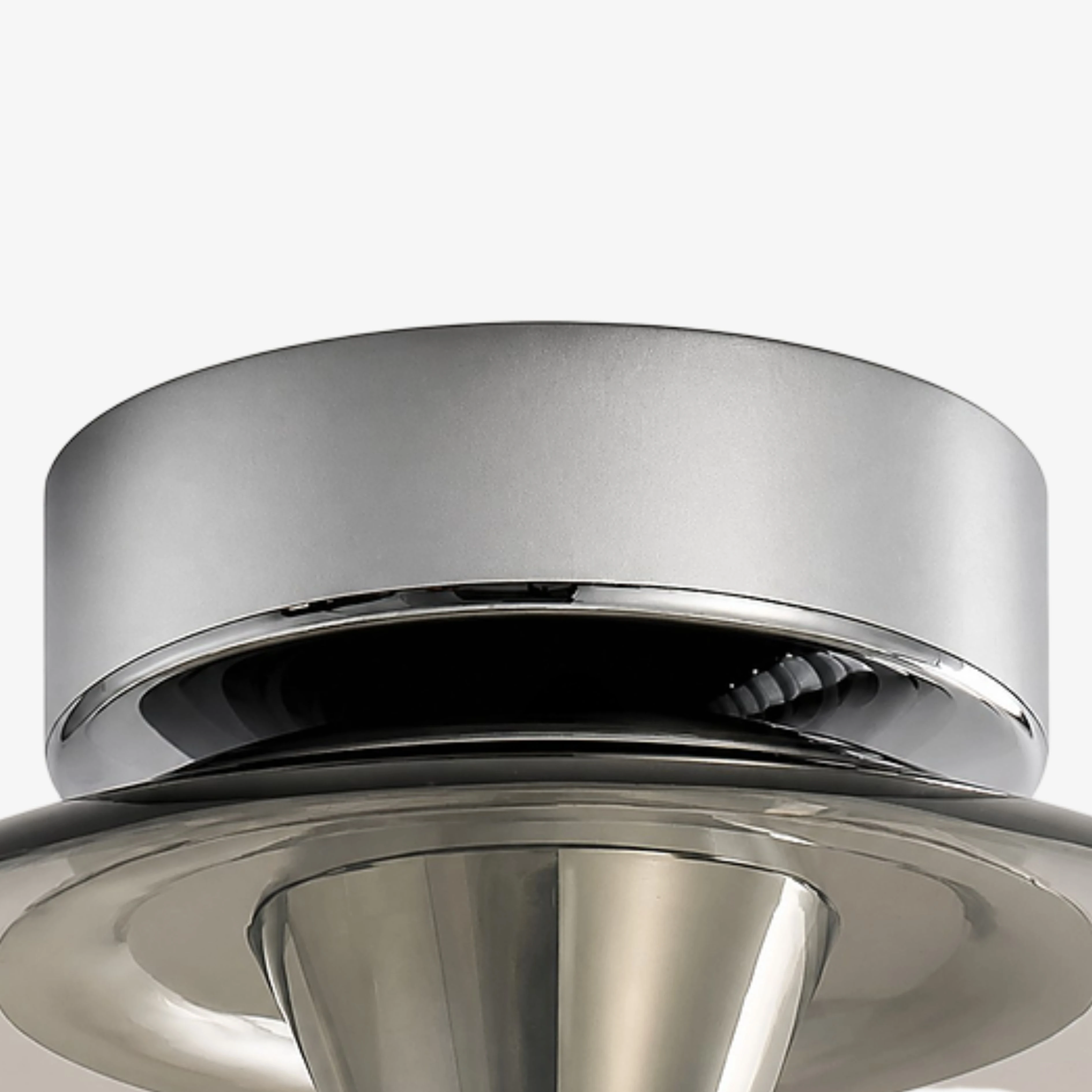 Close view of the Chrome ceiling canopy