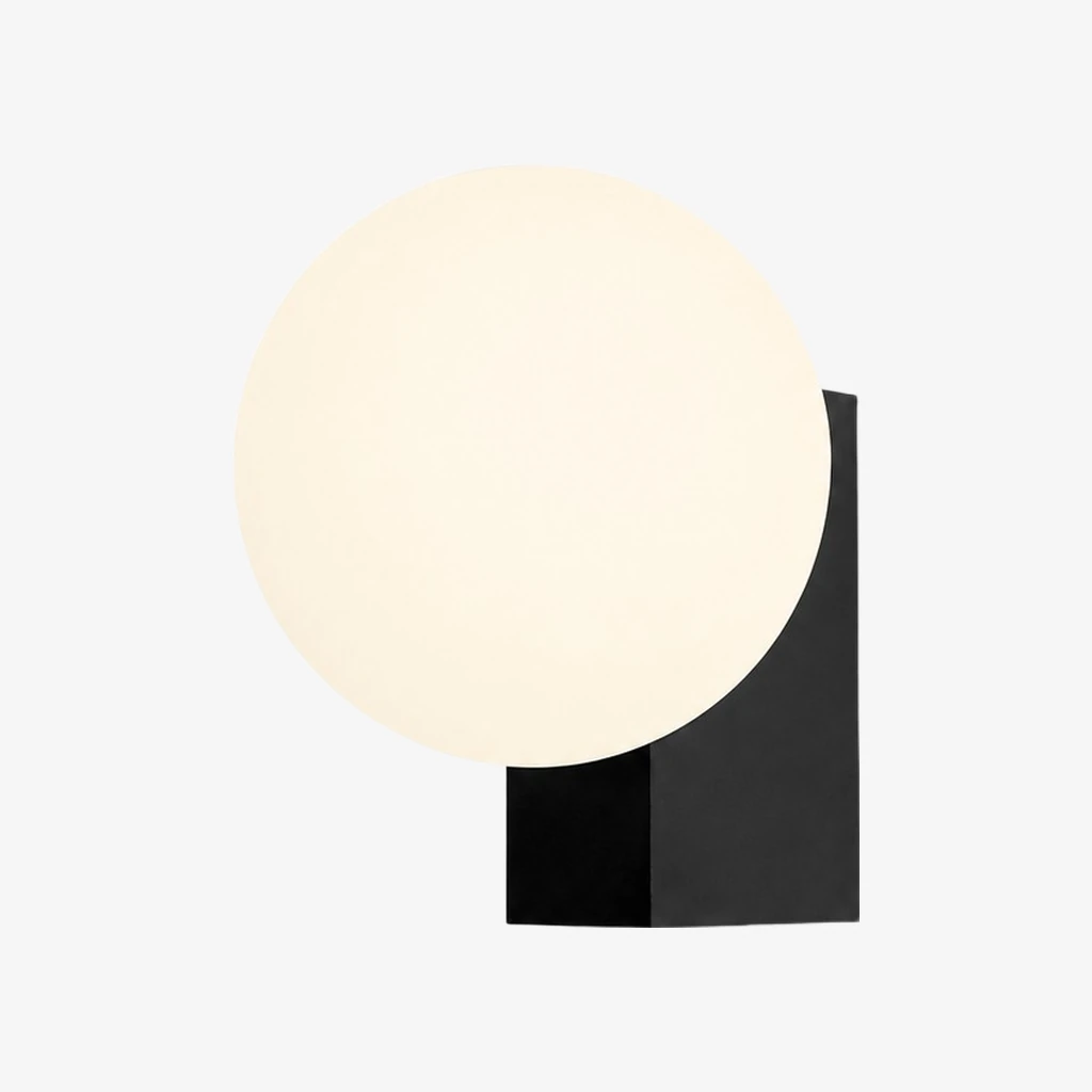 Luma folded globe wall sconce in Black
