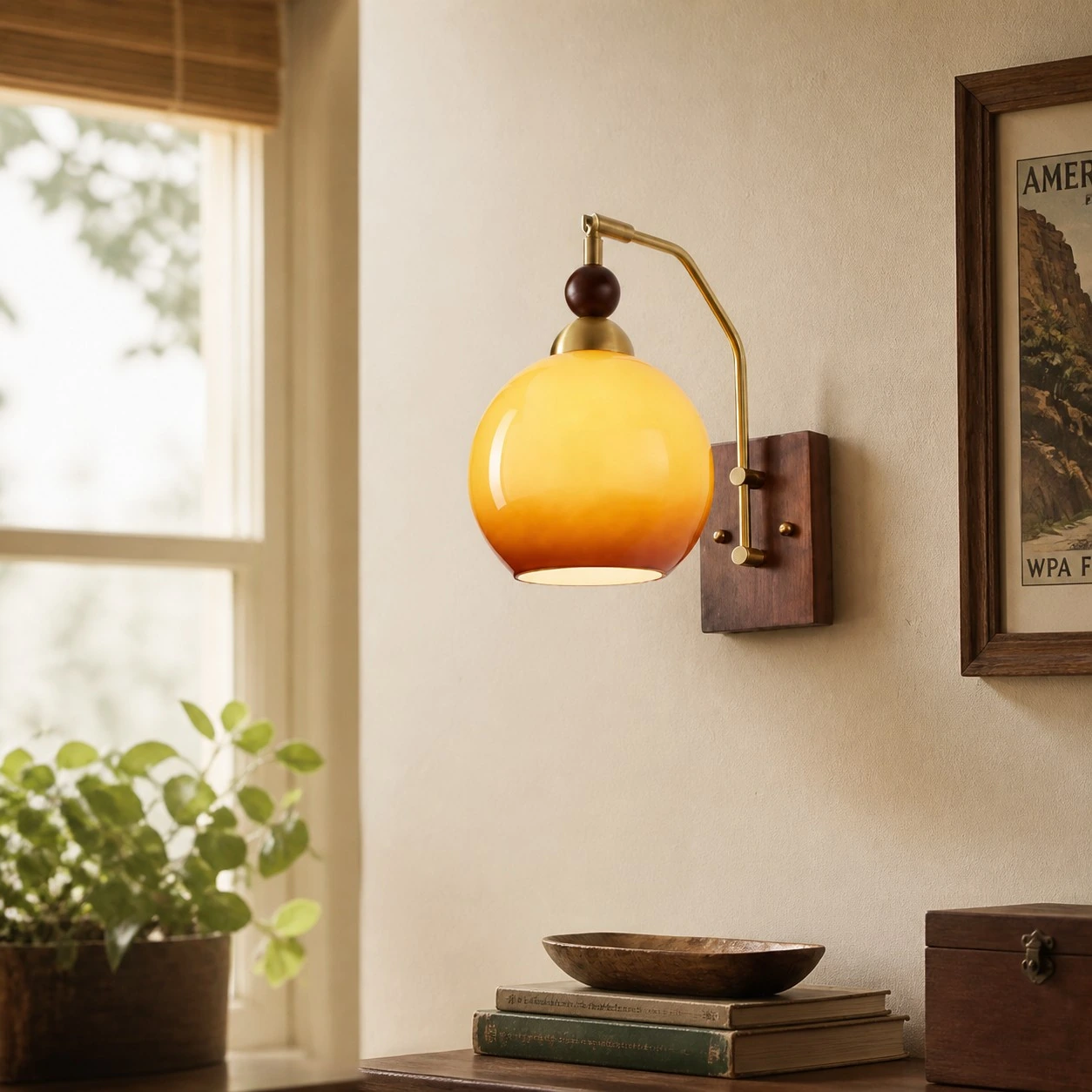 Luma gradient wall sconce beside a reading chair