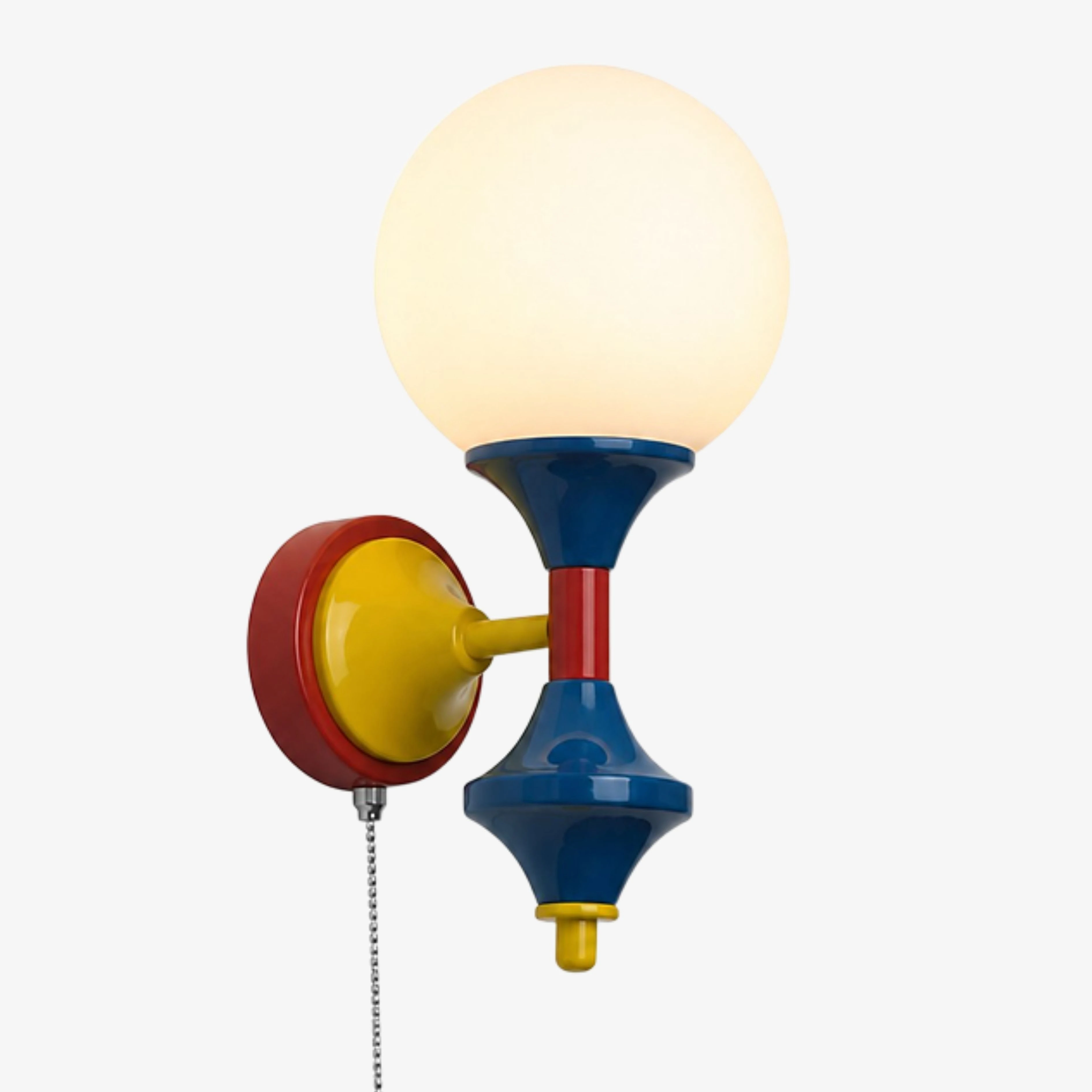 Luma Memphis color-block wall sconce Style A with pull chain