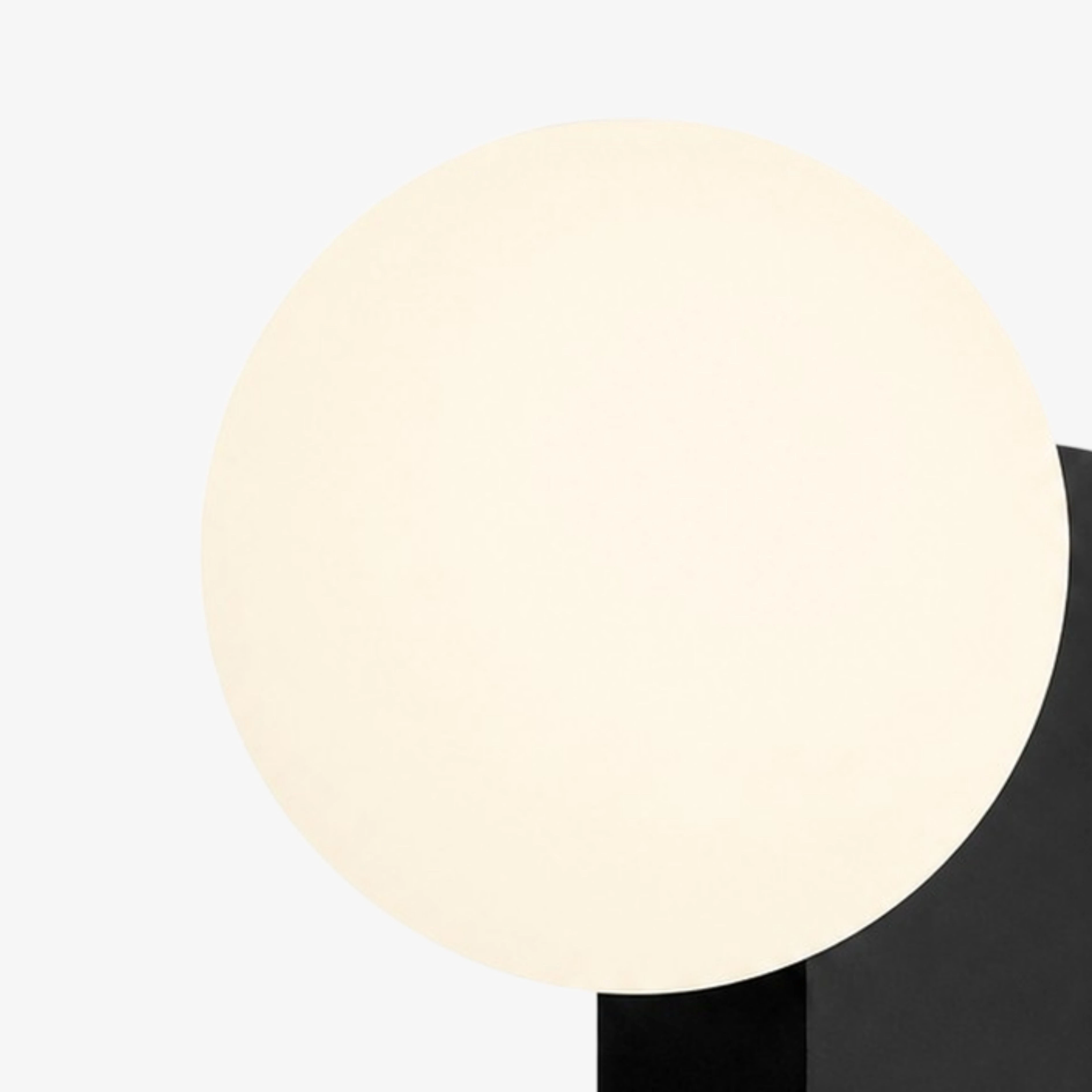 Black folded backplate and opal glass globe detail