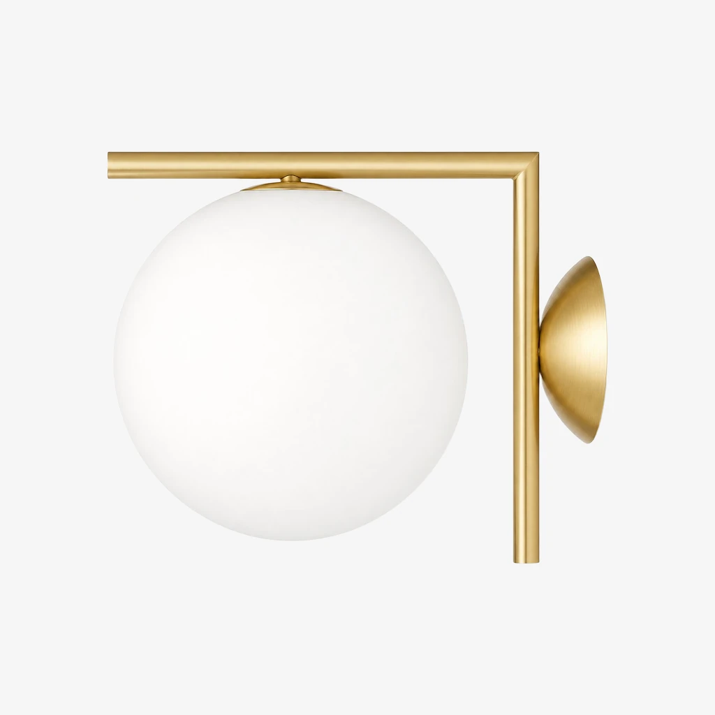 Gold Luma Collection offset globe wall sconce