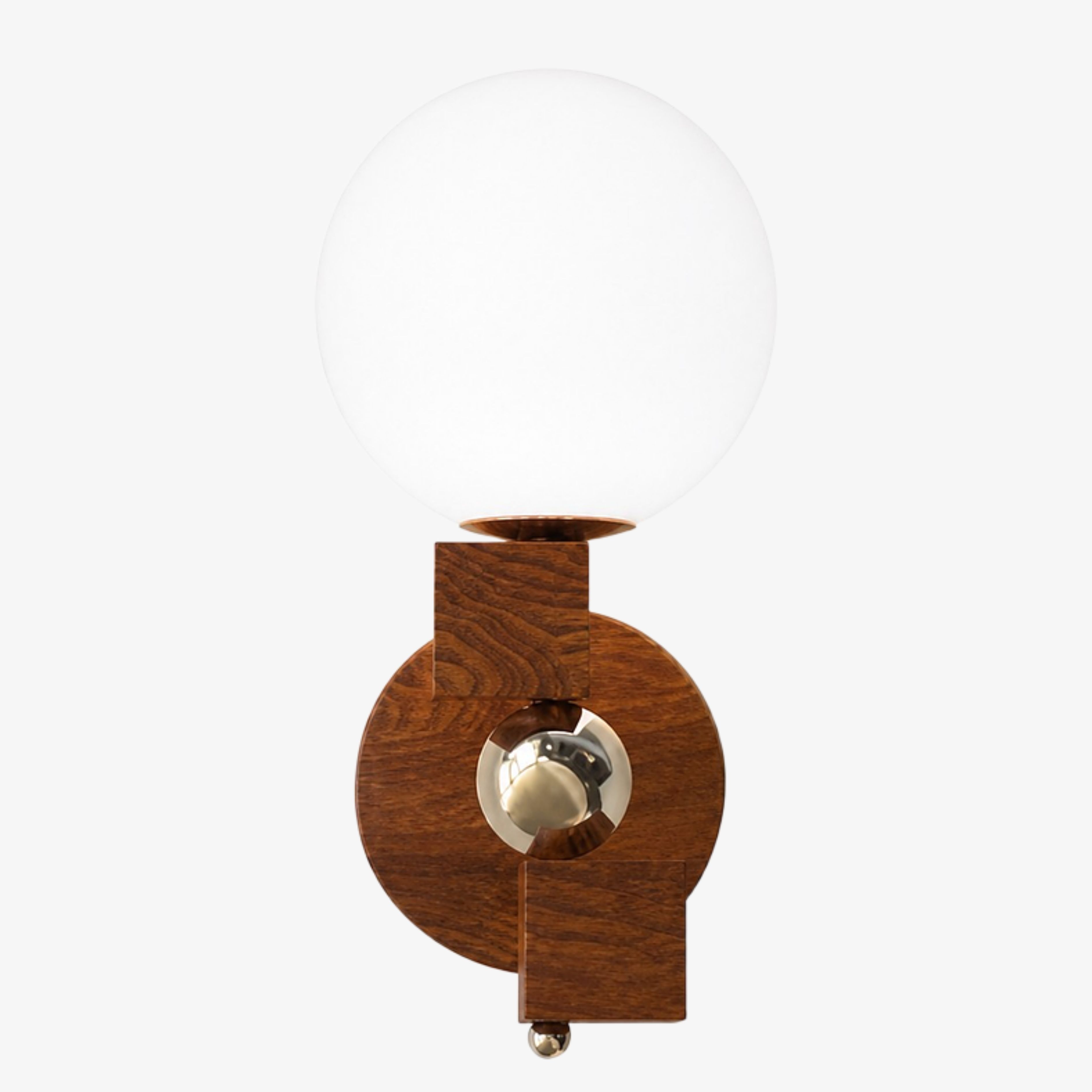 Luma geometric wall sconce in Style B Walnut