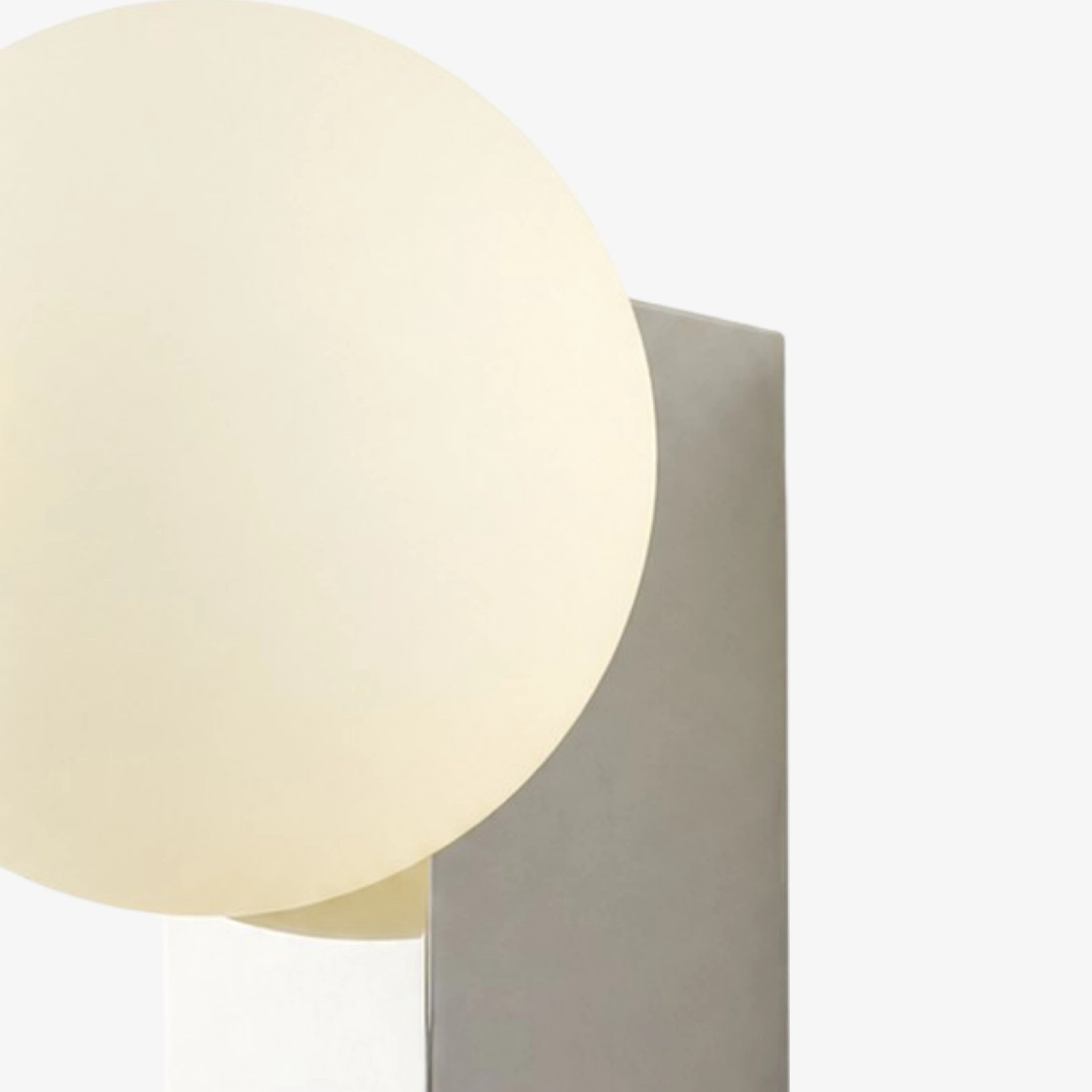 Chrome folded backplate and opal glass globe detail