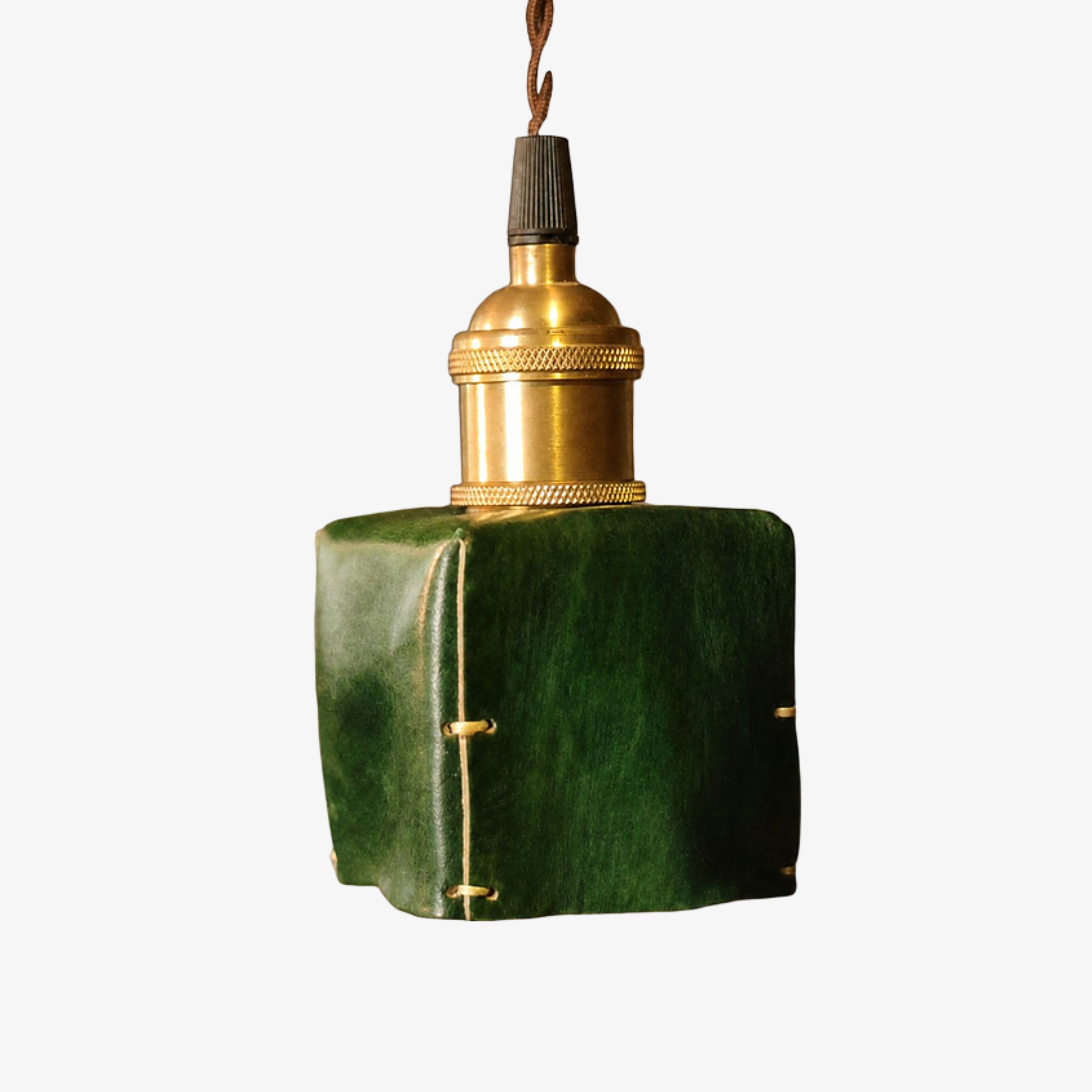 8 cm ink green hand-shaped leather pendant shade