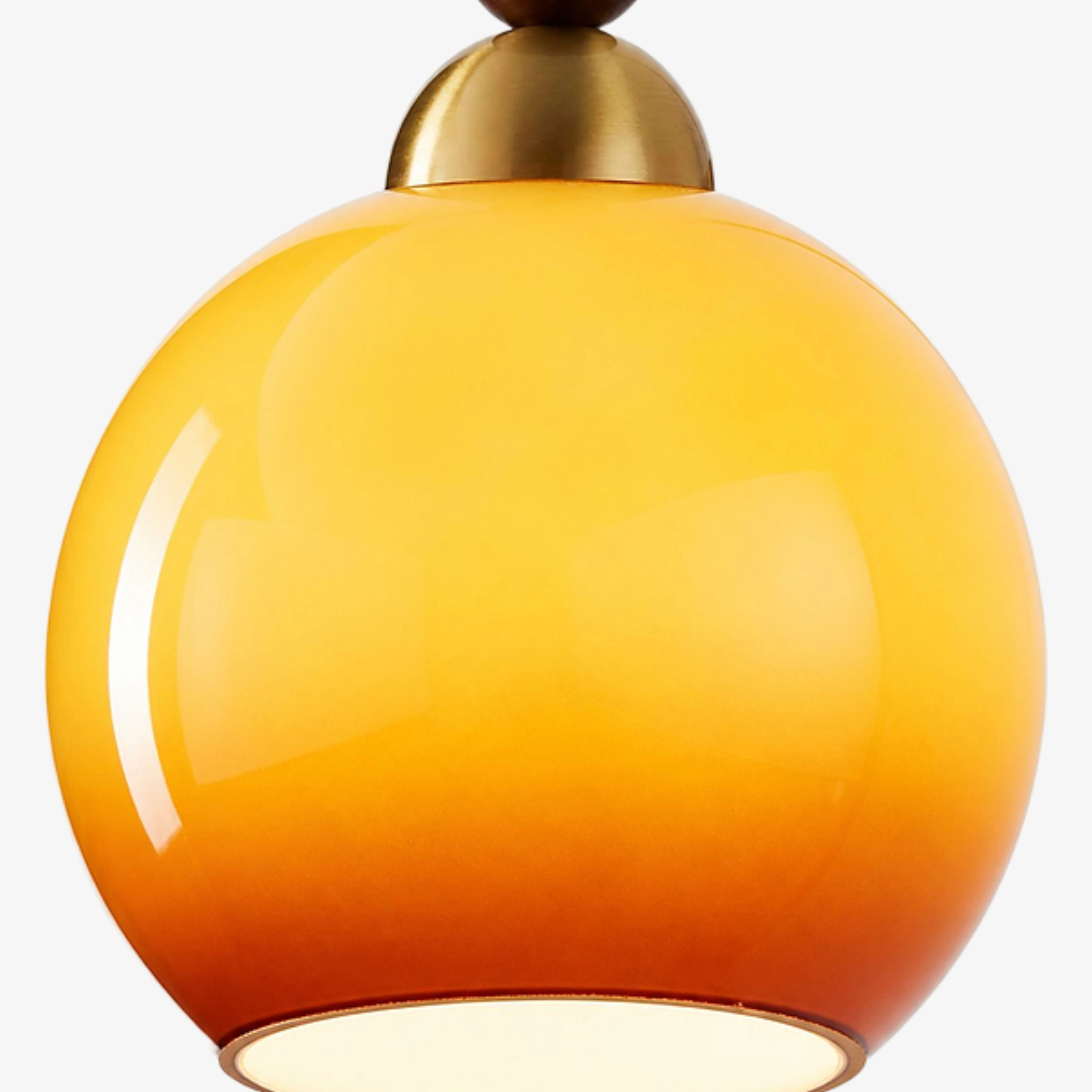 Gradient glass shade detail on the Luma wall sconce