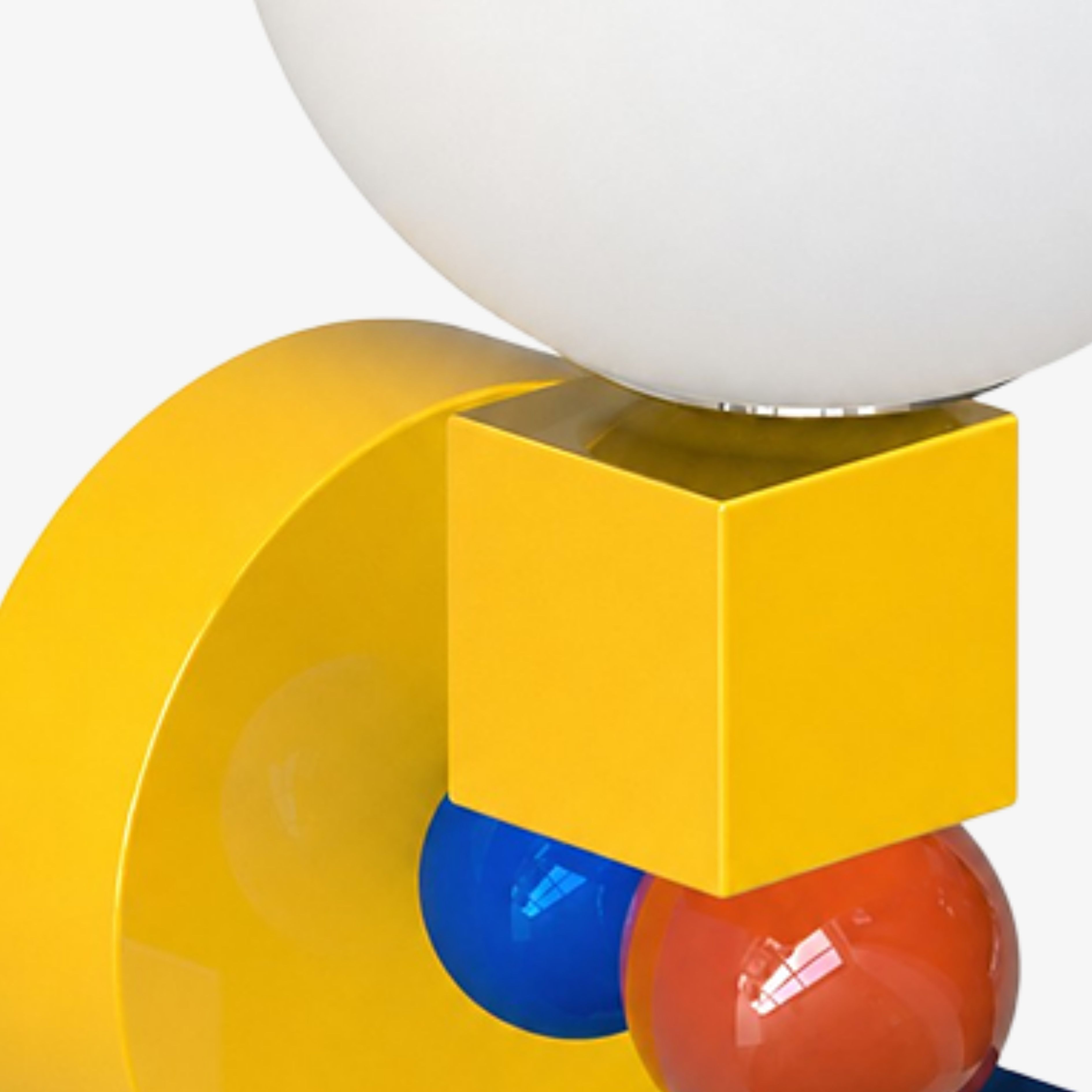 Multicolor geometric wall sconce construction detail
