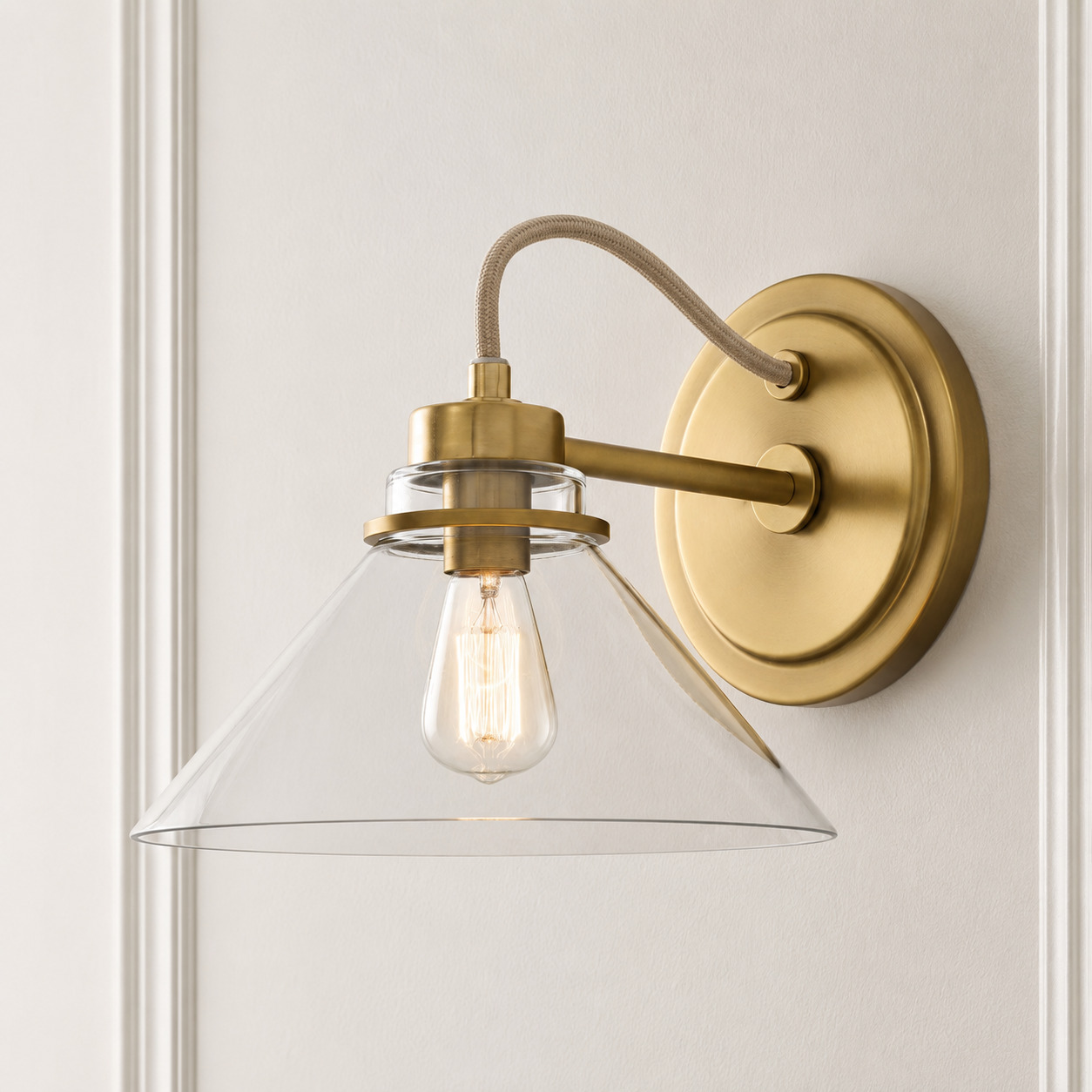 Rope Arm / Champagne Bronze Metal / Clear Glass
