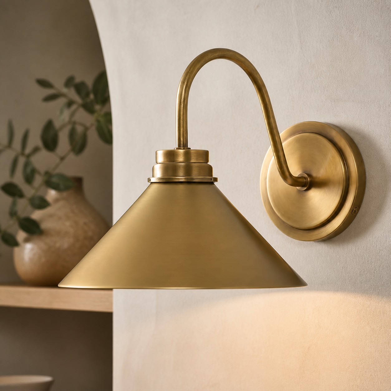 Gooseneck Arm / Champagne Bronze Metal / Champagne Bronze Metal