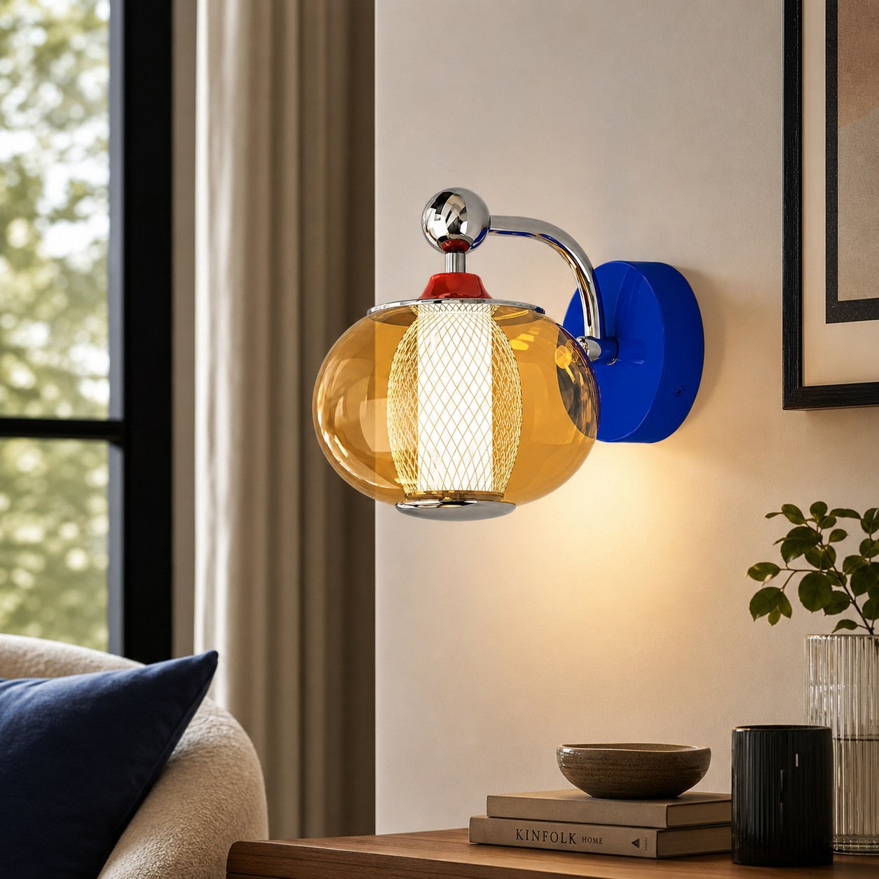 Orbit Style A Multicolor wall sconce in a living room