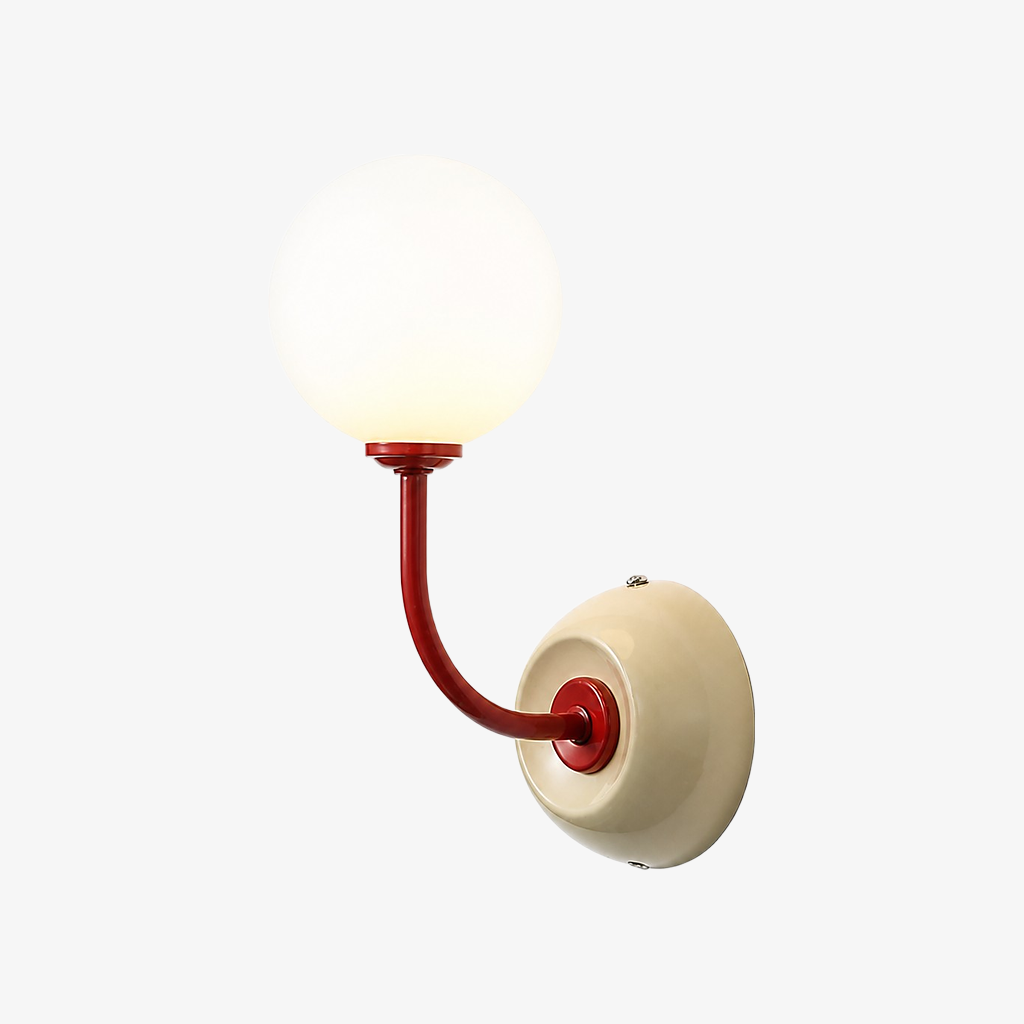 Luma curved arm wall sconce in Off-White