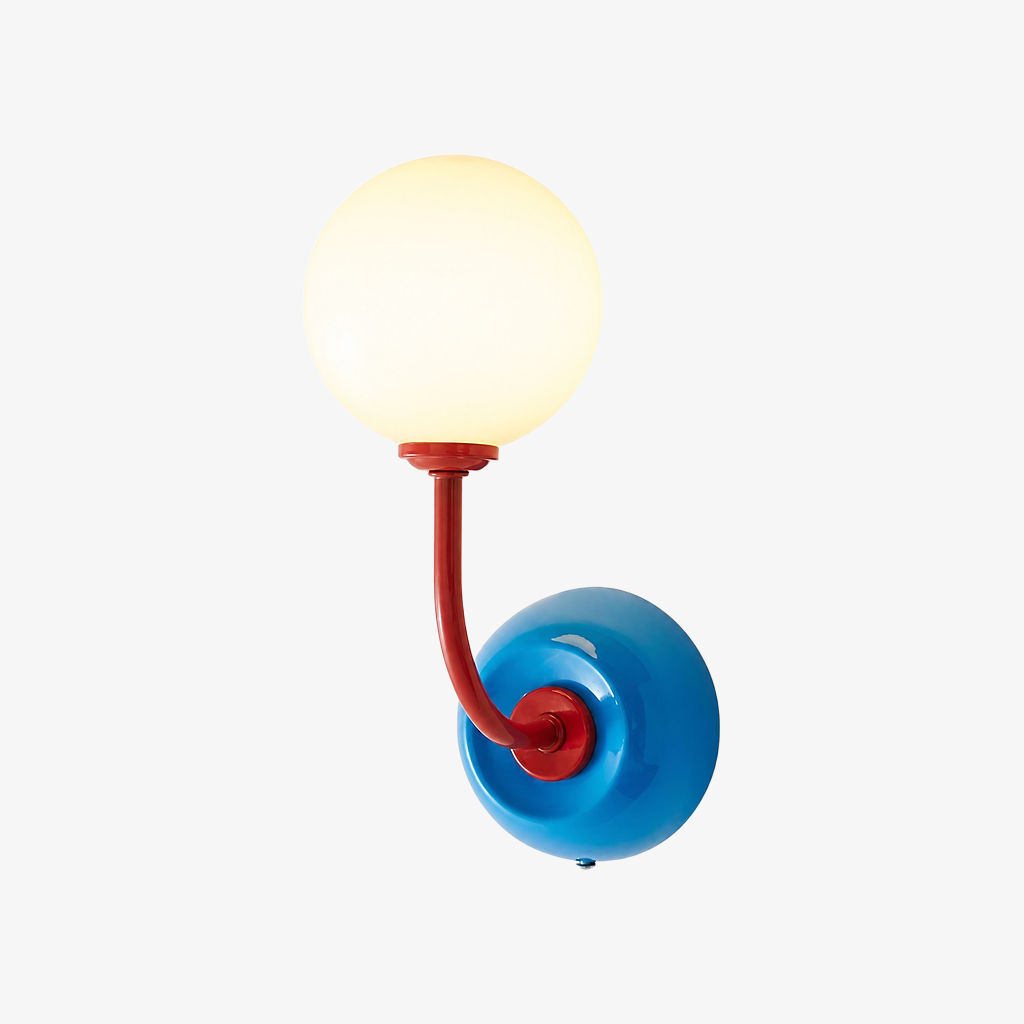 Luma curved arm wall sconce in Blue