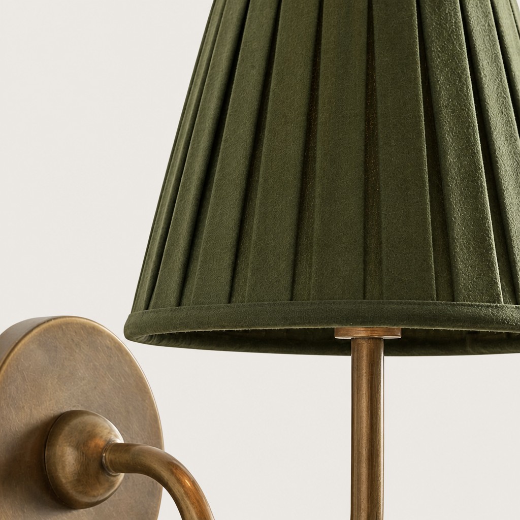 Pleated shade fabric and trim close-up