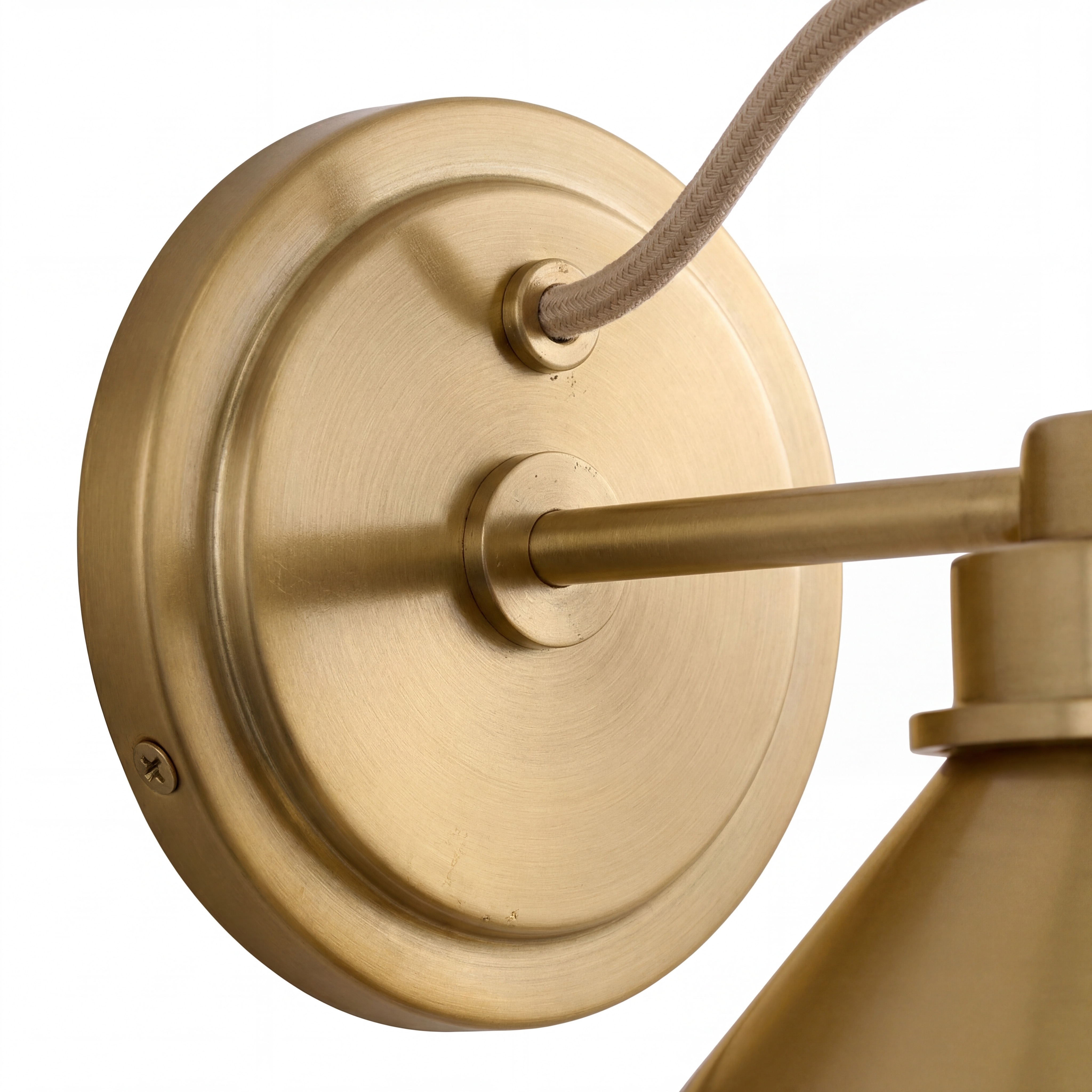 Champagne bronze wall plate close-up