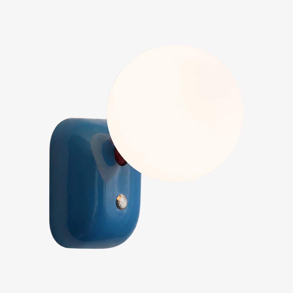 Luma compact globe wall sconce in Blue