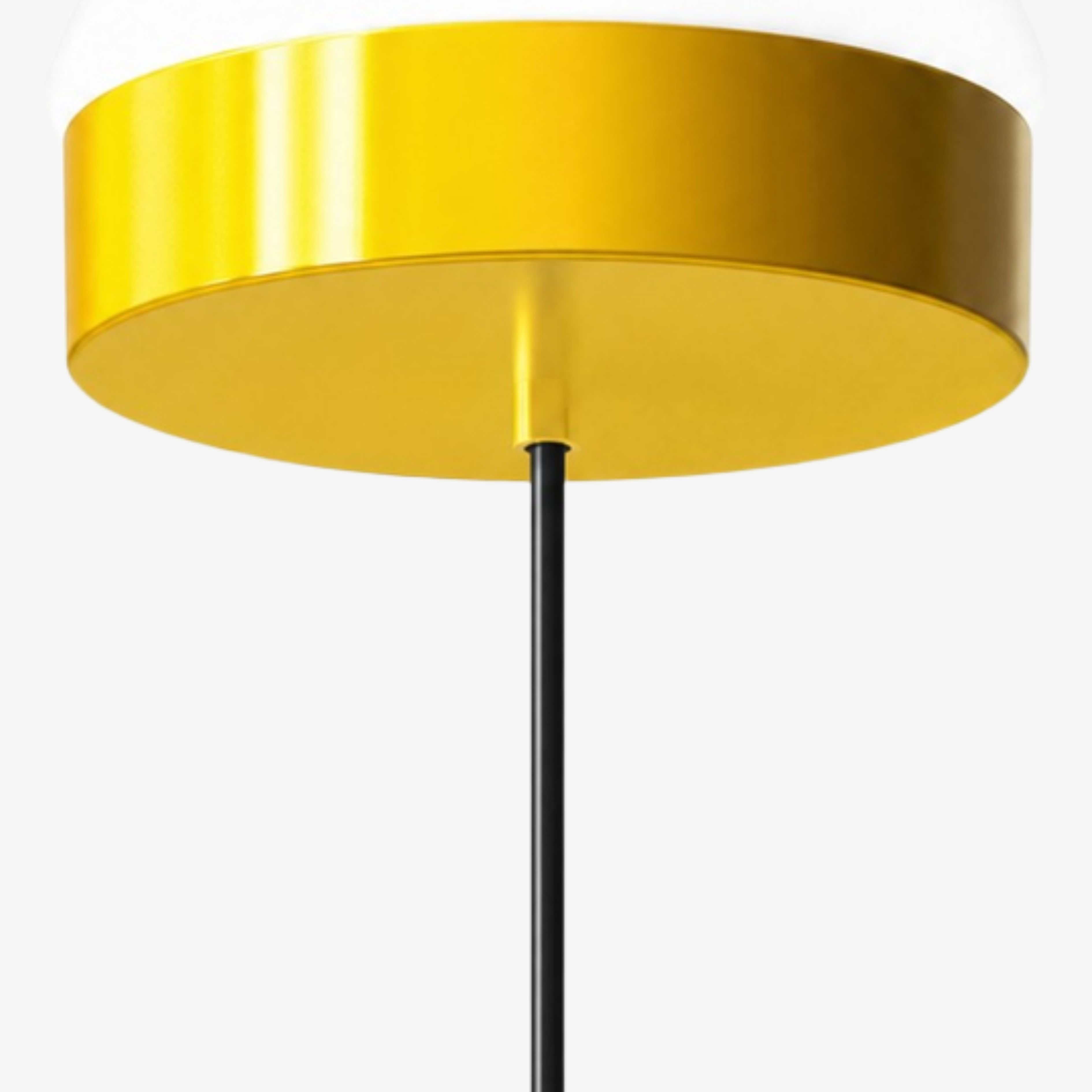 Metal ceiling canopy and pendant cord detail