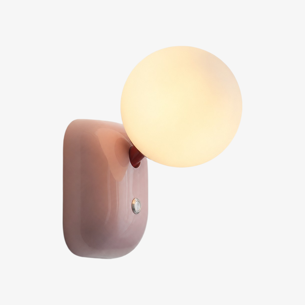 Luma compact globe wall sconce in Pink