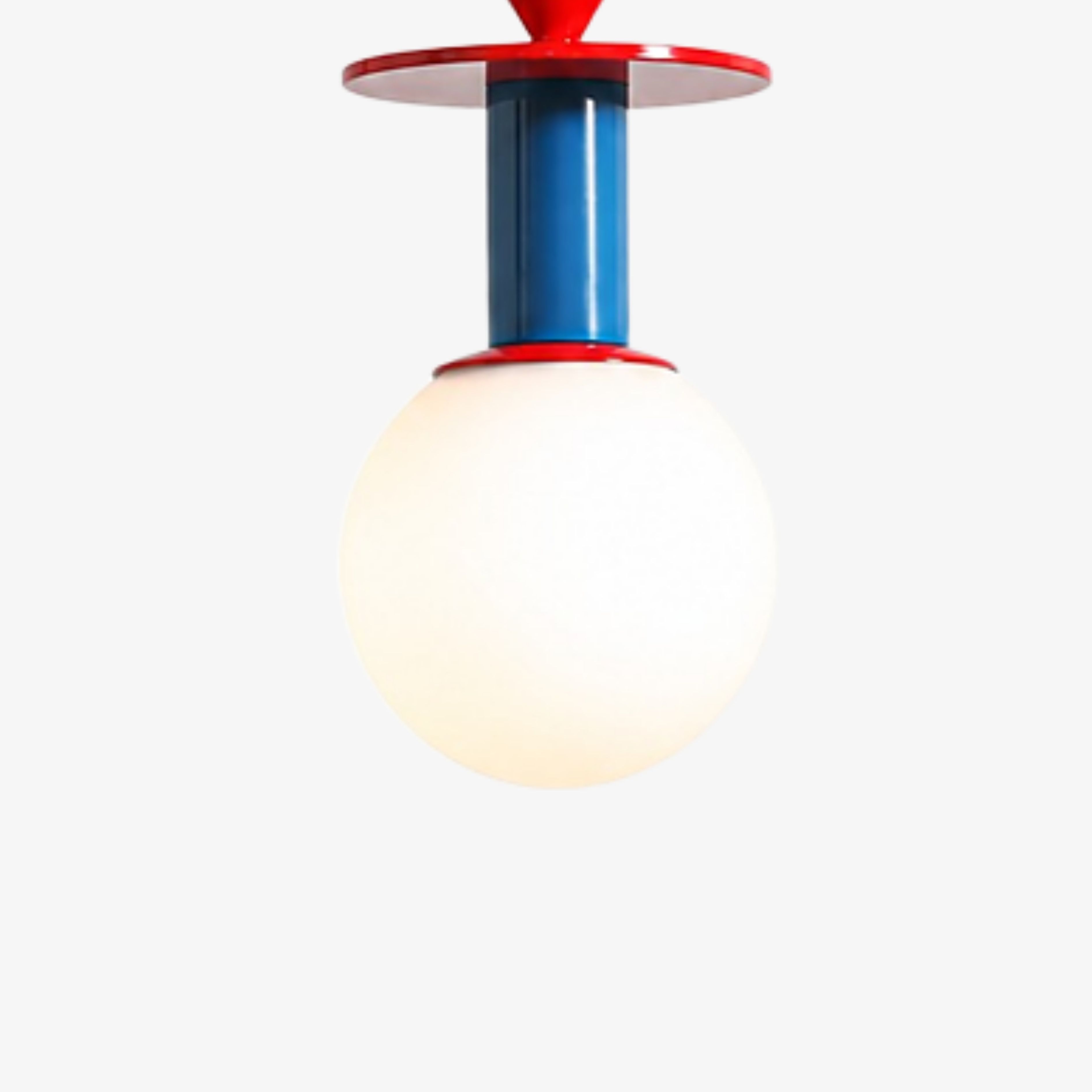 Opal glass globe pendant light detail